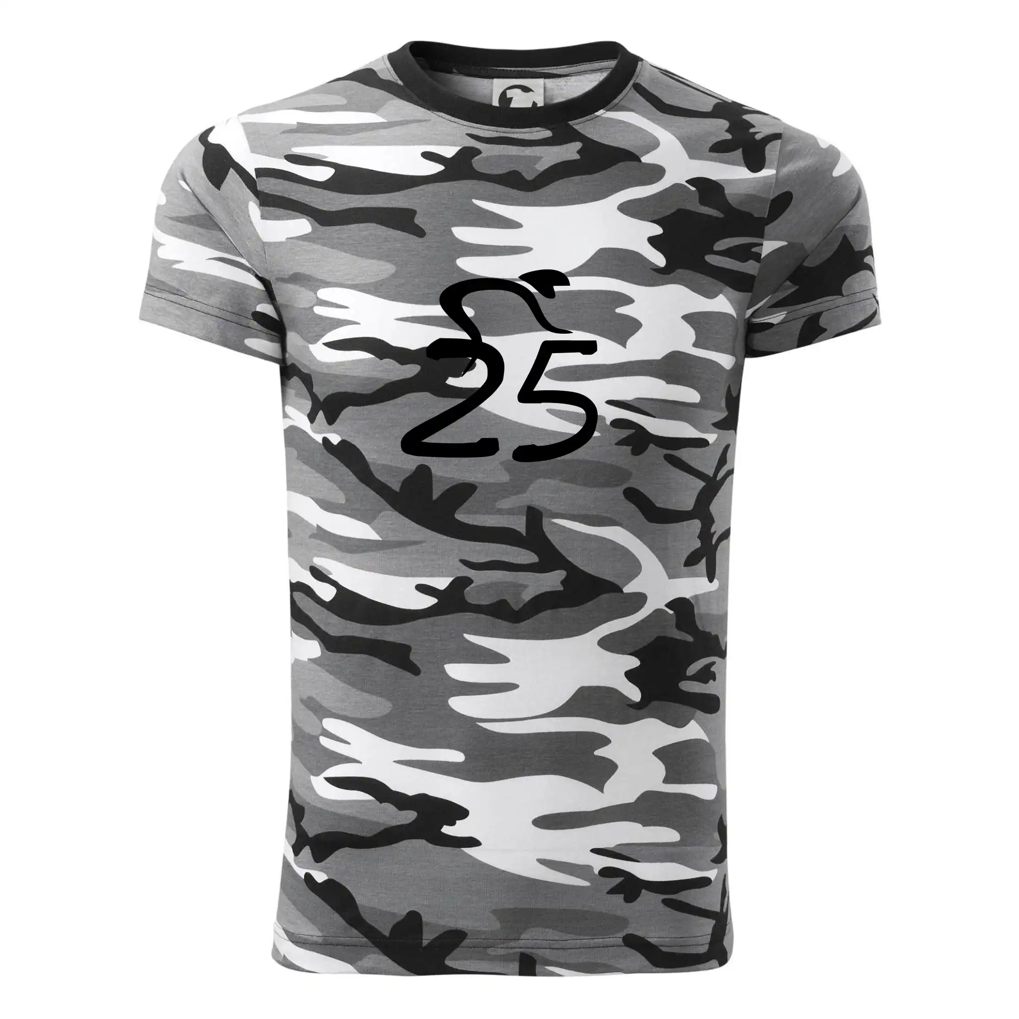 Tričko ako darček pre cyklistu - Cyklista oslavuje dvadsaťpäťku (25) - Army CAMOUFLAGE