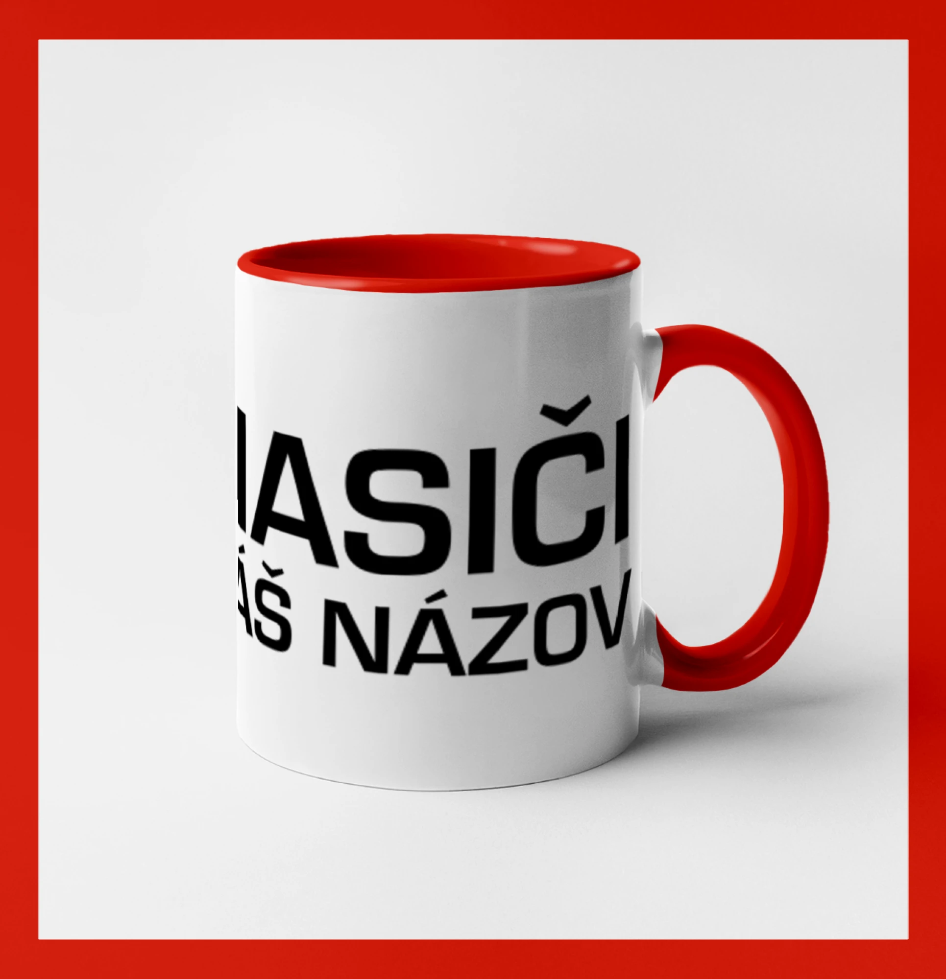 Originálne tričká pre hasičov - Hasiči helma - vlastný nápis - Hrnček 