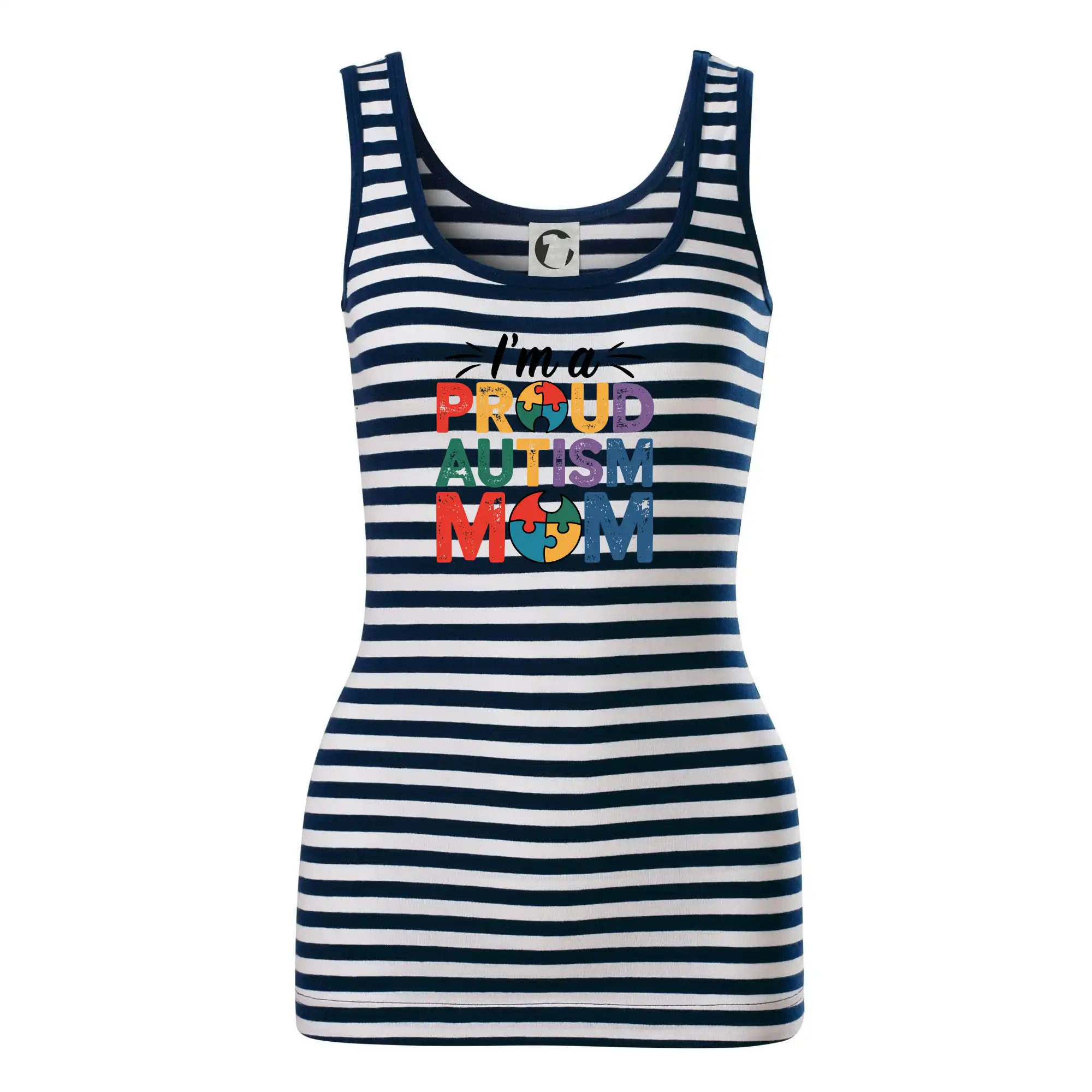 Tričká a mikiny pre autistov - Im a proud autism mom - Sailor tielko na vodu