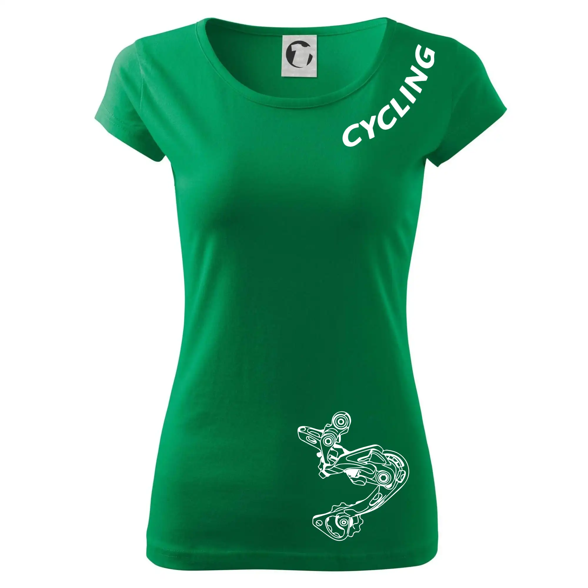 Tričko ako darček pre cyklistu - Cycling nápis šikmo - Dámske tričko Pure