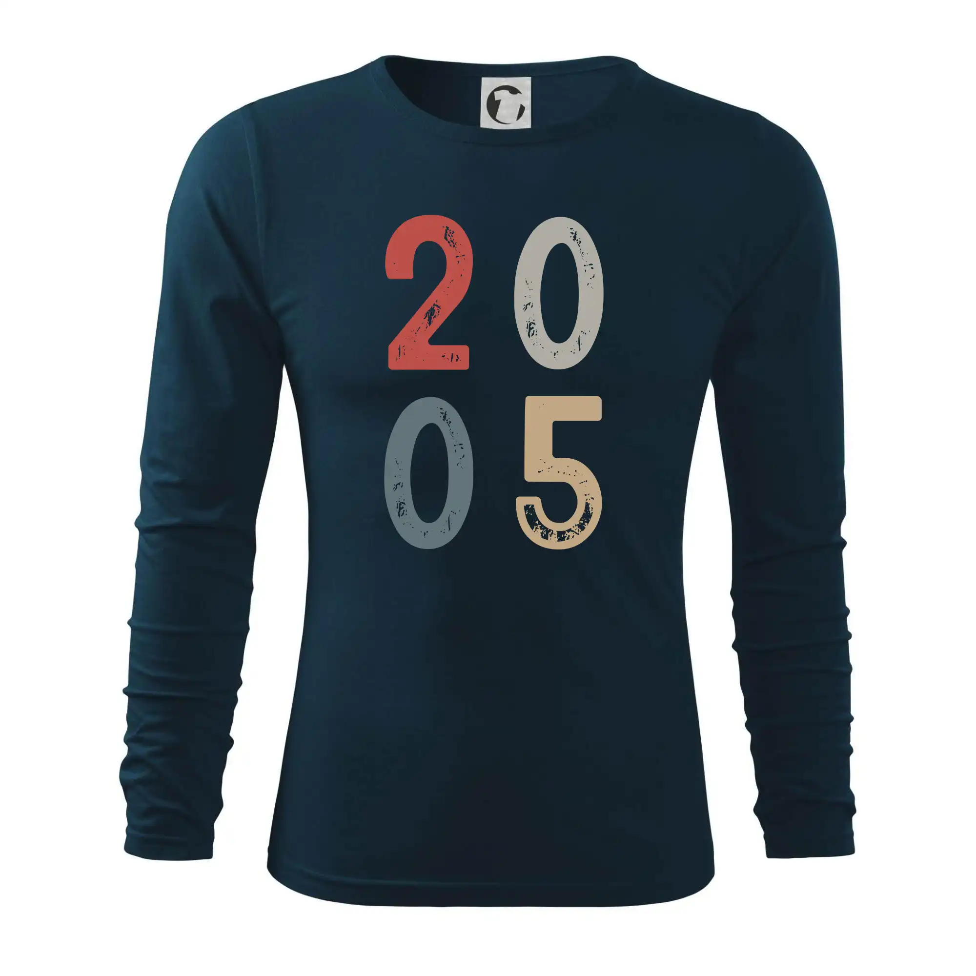 Tričká k narodeninám - Vintage číslica 2005 - Tričko s dlhým rukávom FIT-T long sleeve