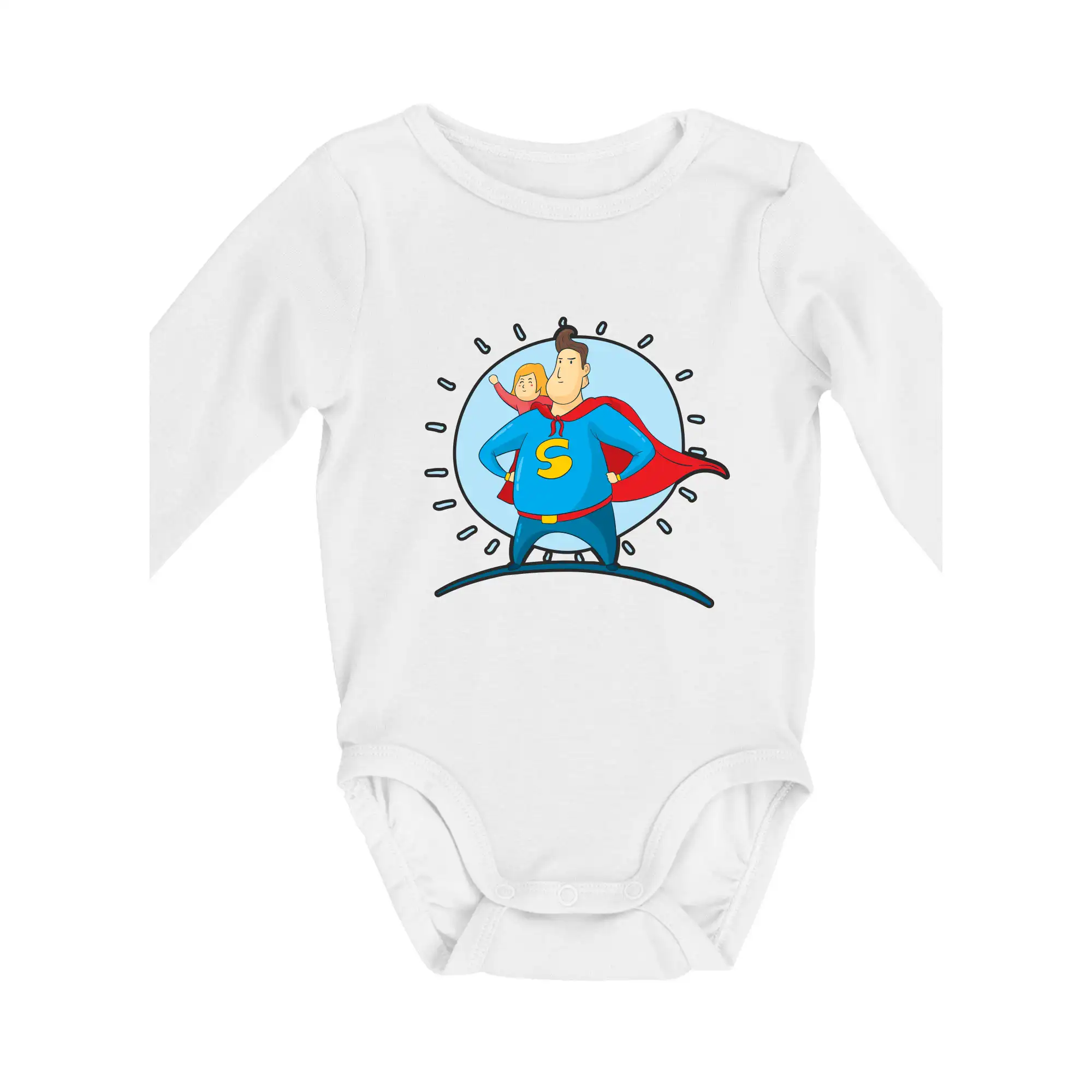 Najlepší darček pre otecka ku dňu otcov - Ocko superman - dievča - Body dojčenské s dlhým rukávom