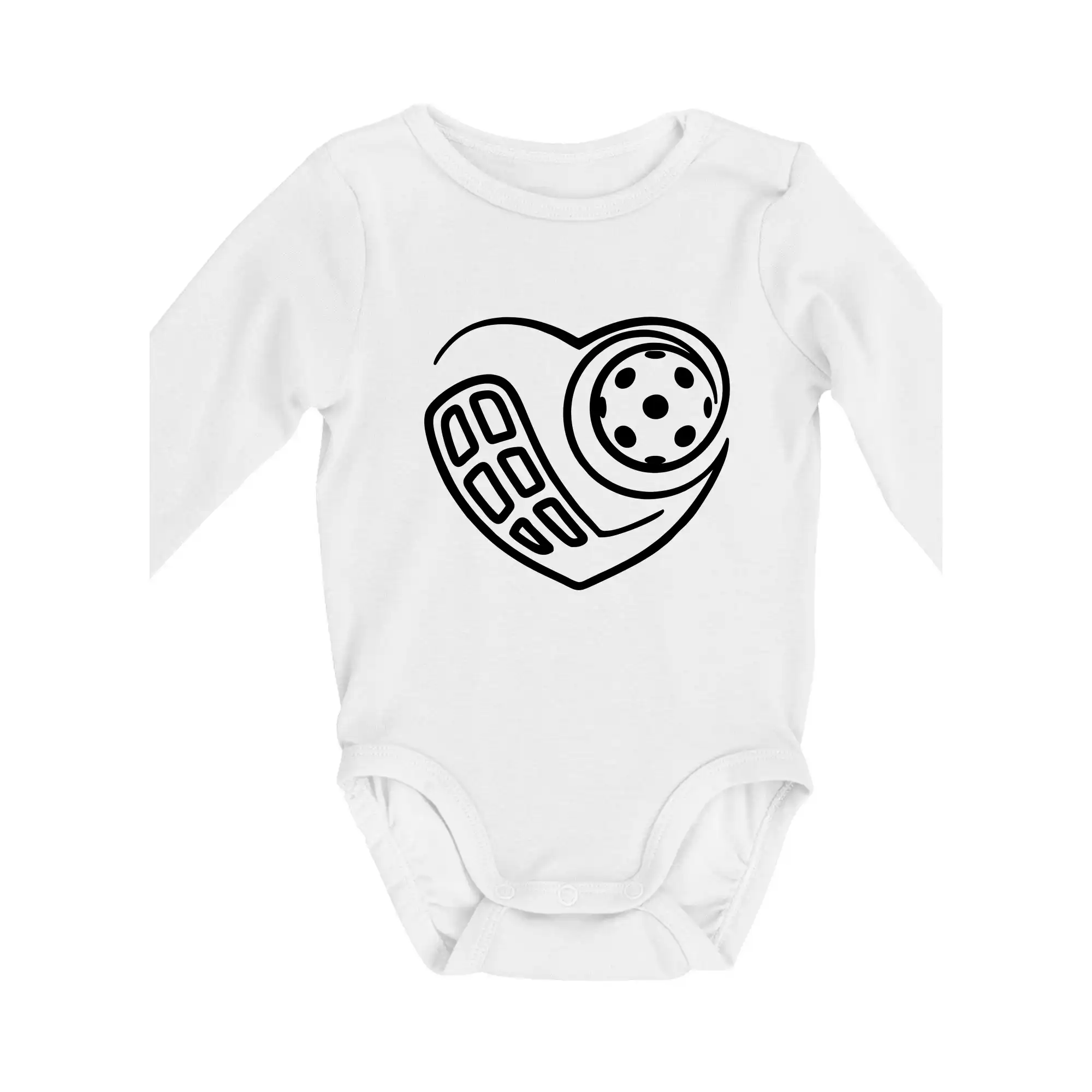 Florbalové tričká - Florbal love - Body dojčenské s dlhým rukávom