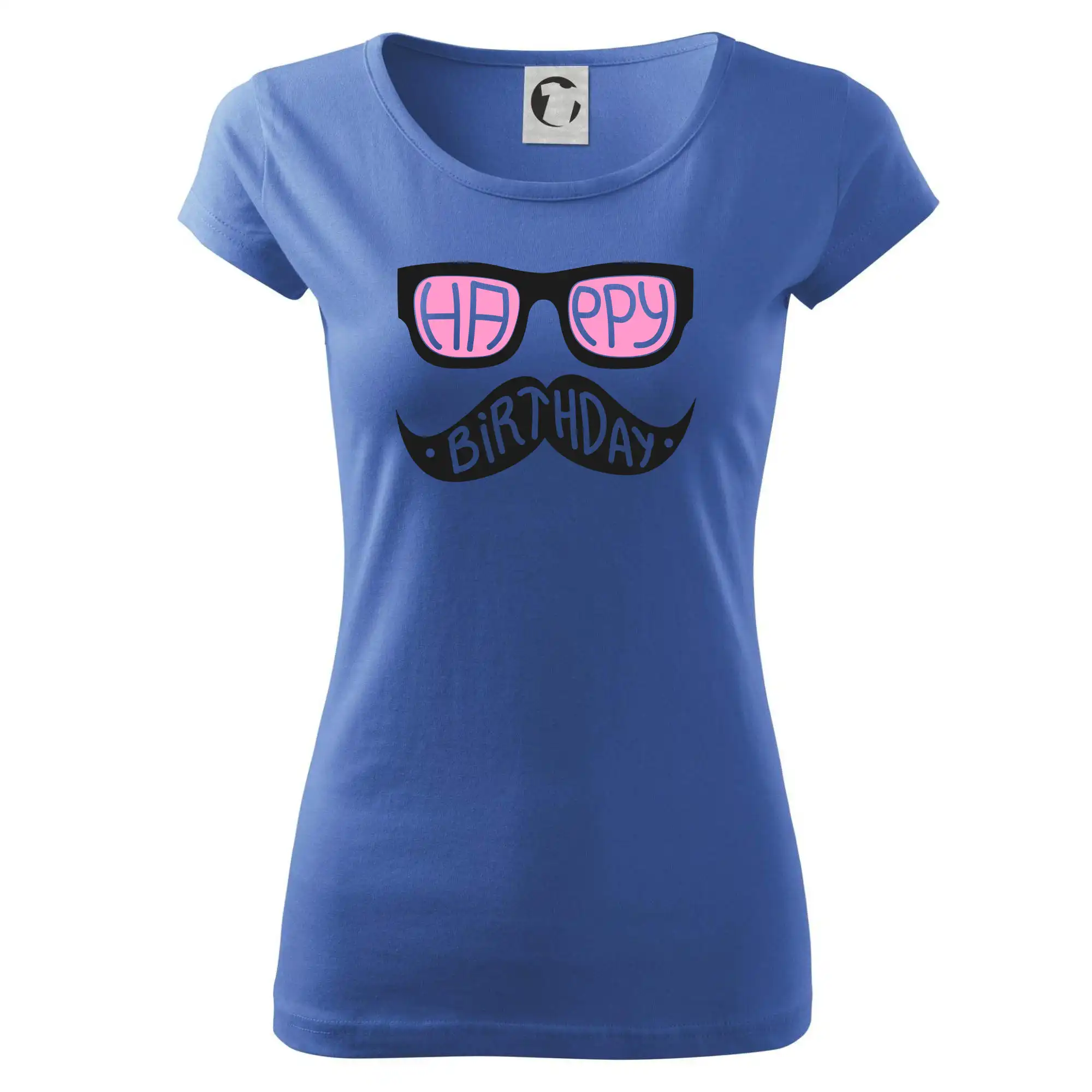 Tričká k narodeninám - Mustache narozeniny - okuliare - Dámske tričko Pure