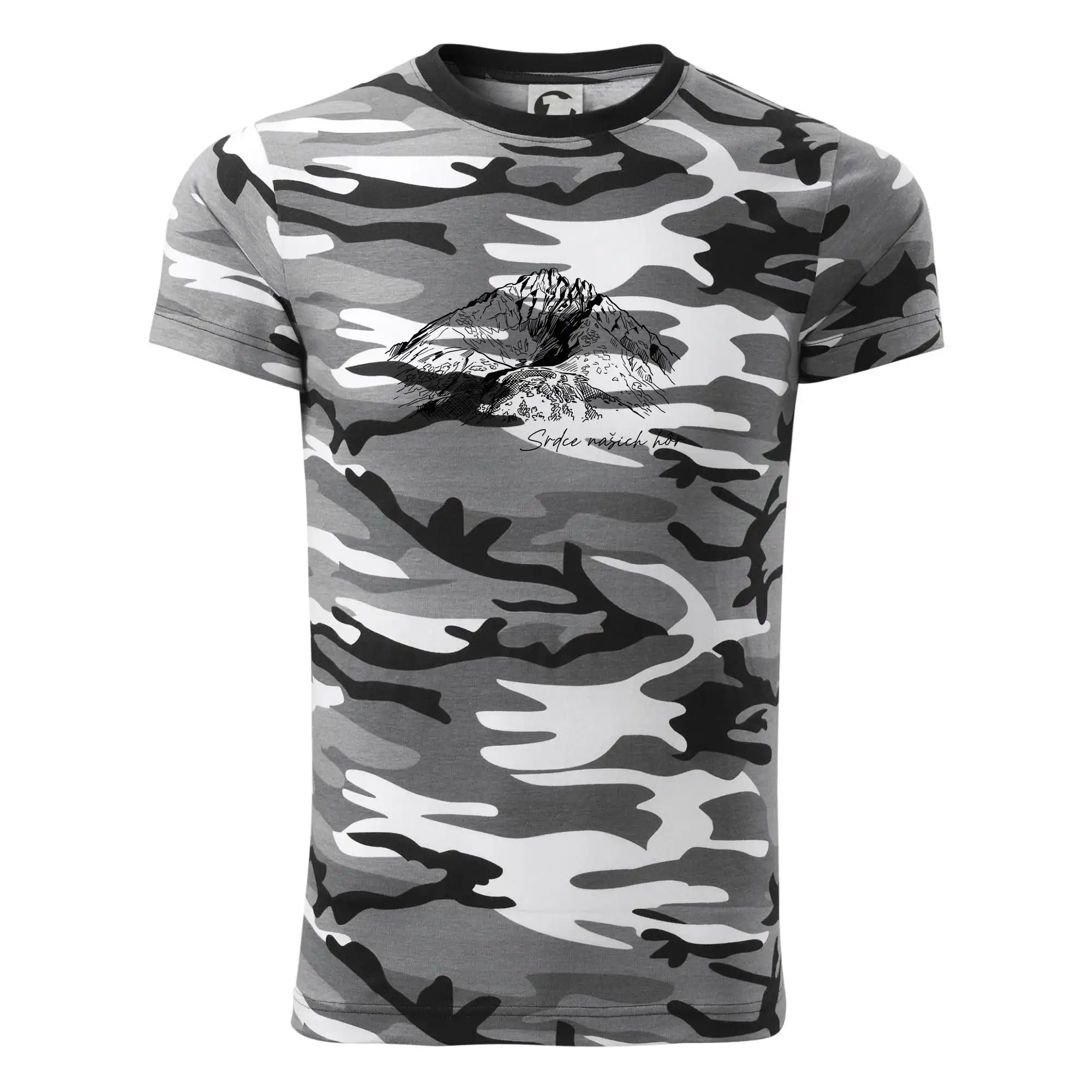 Trička pro horolezcov - Gerlachovský štít - Srdce našich hôr - Army CAMOUFLAGE