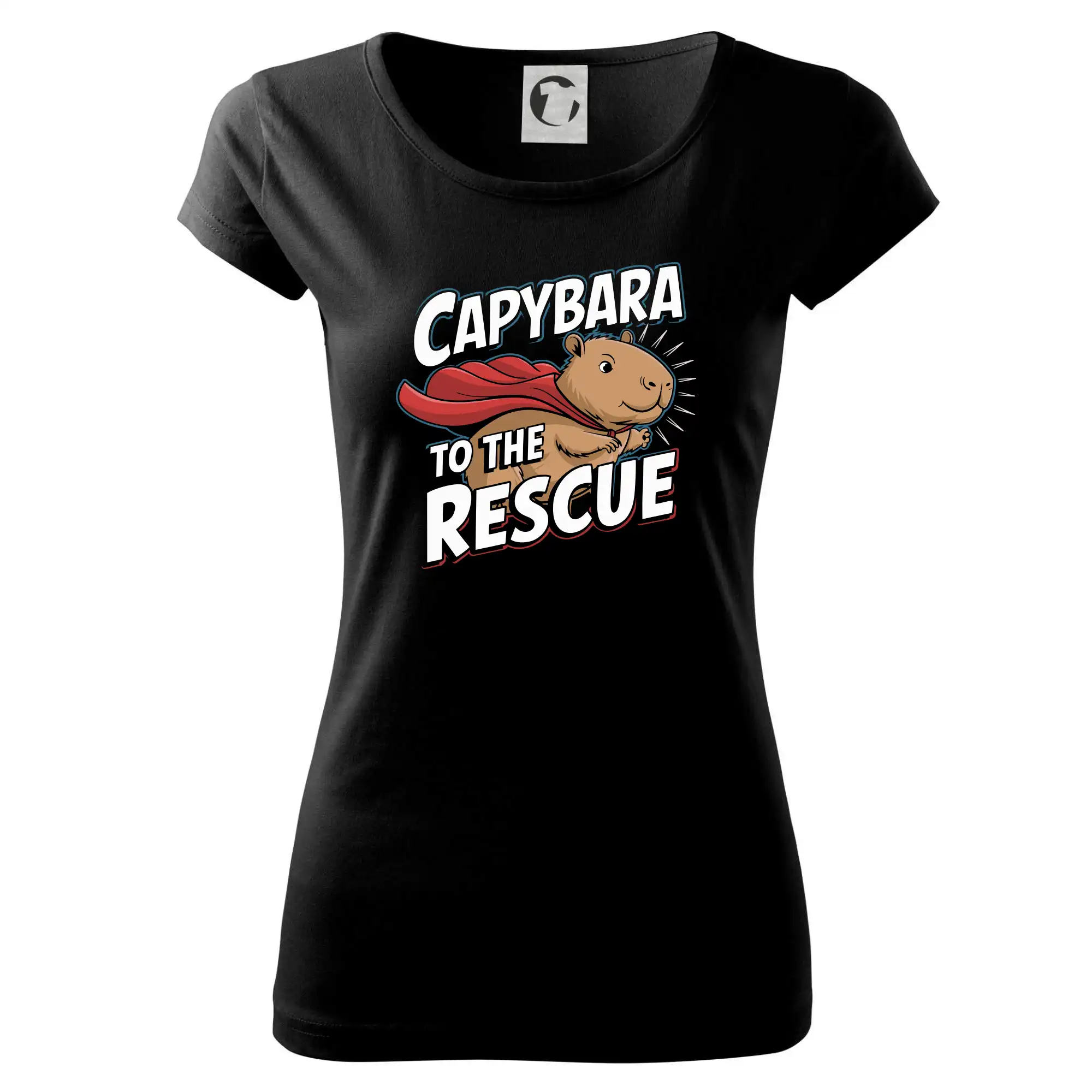 Tričká so zvieratami - Capybara to the Rescue - Dámske tričko Pure