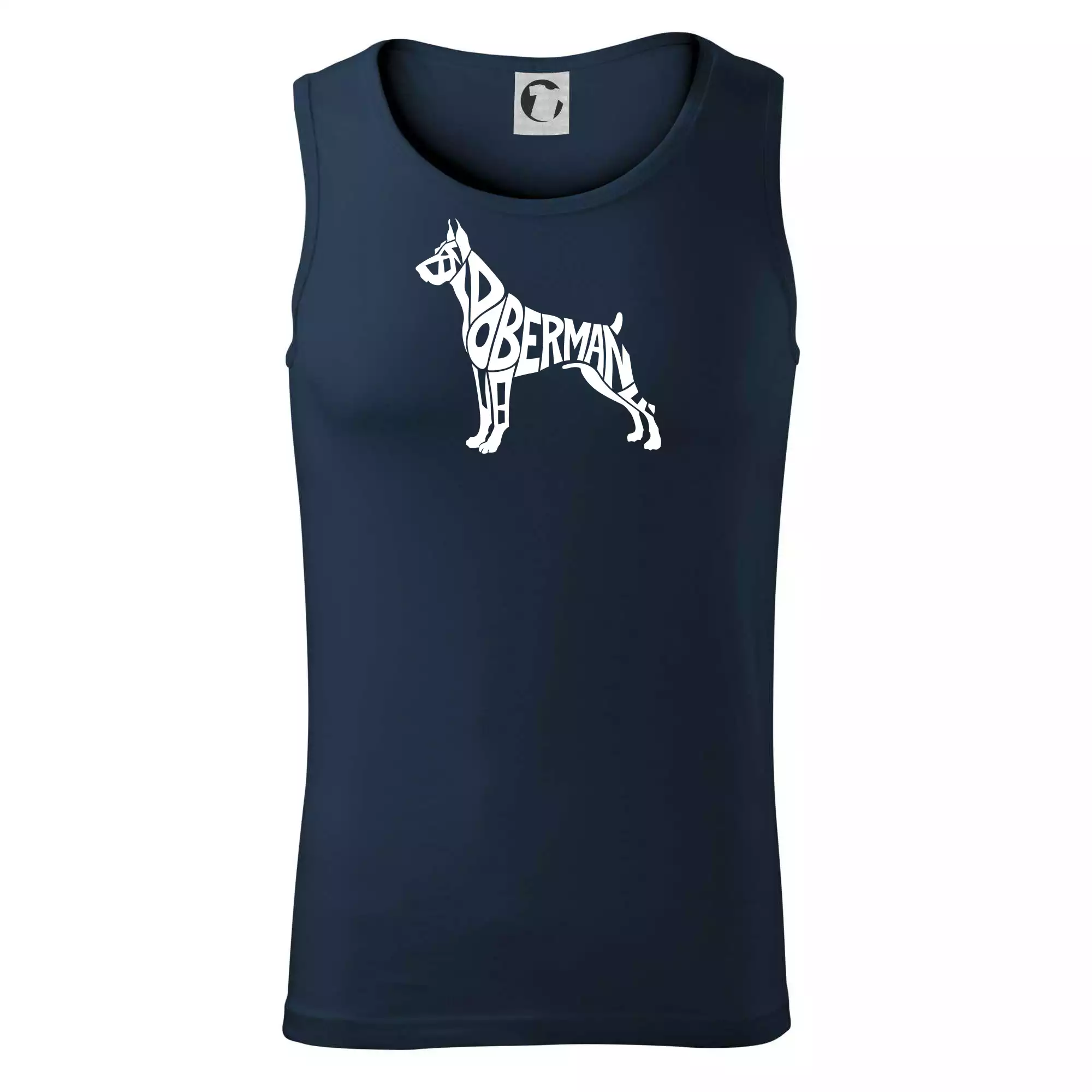 Doberman - nápis v tělě