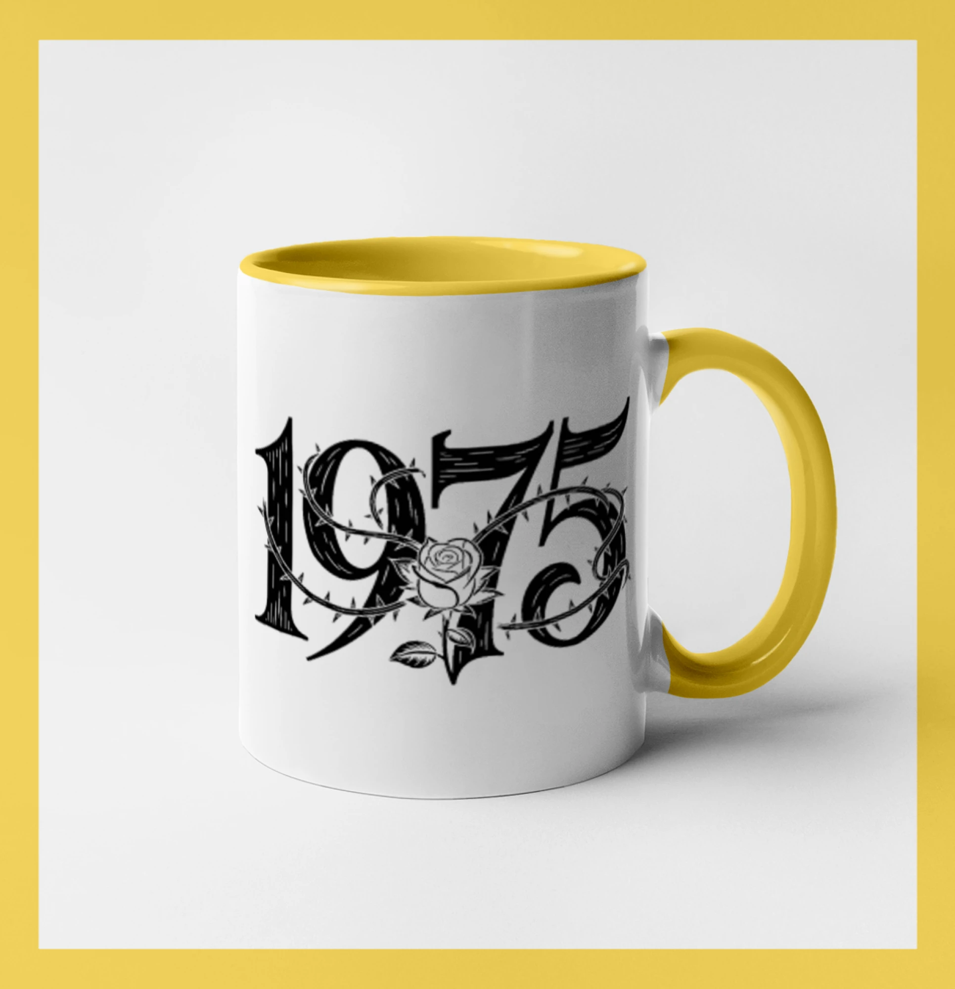 Trička s ročníkom 1975 - Ročník s ružou 1975 - Hrnček 