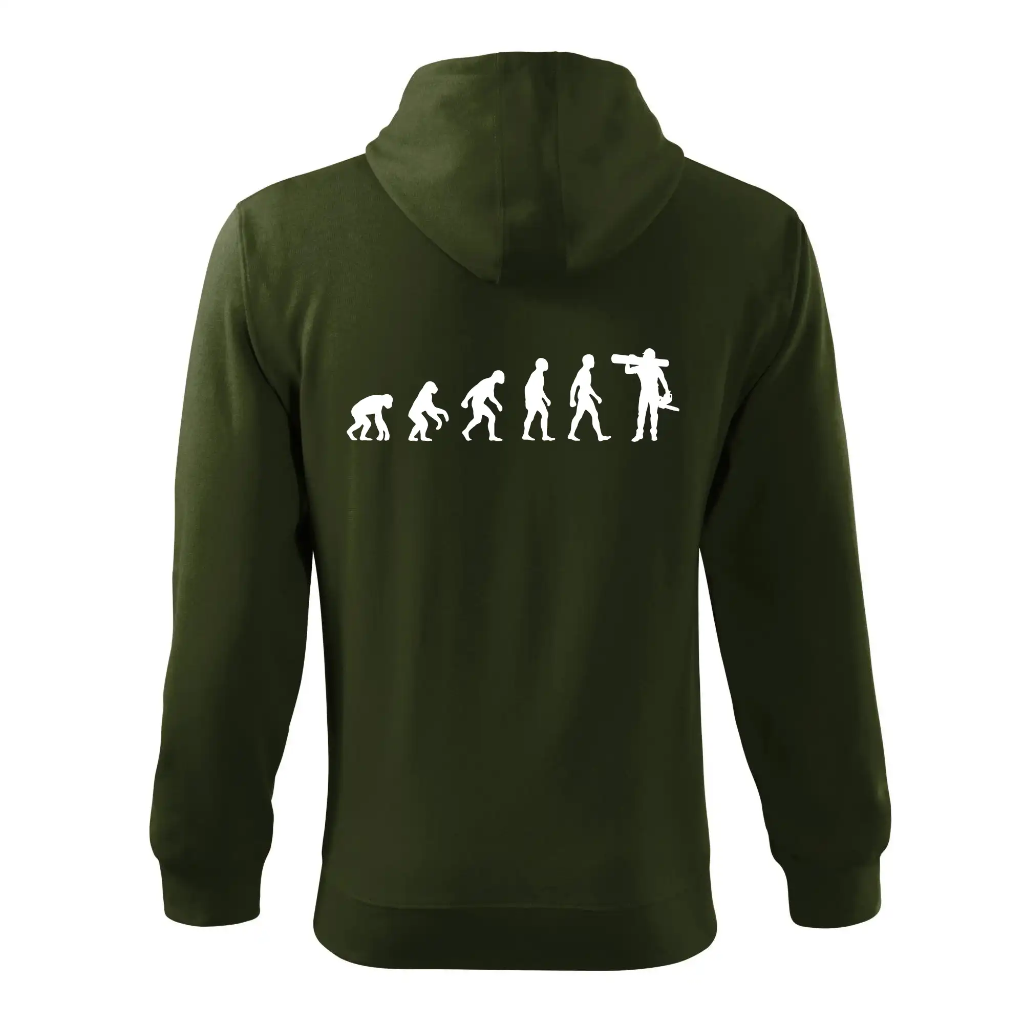 Evoluce dřevorubec - pila a kmen