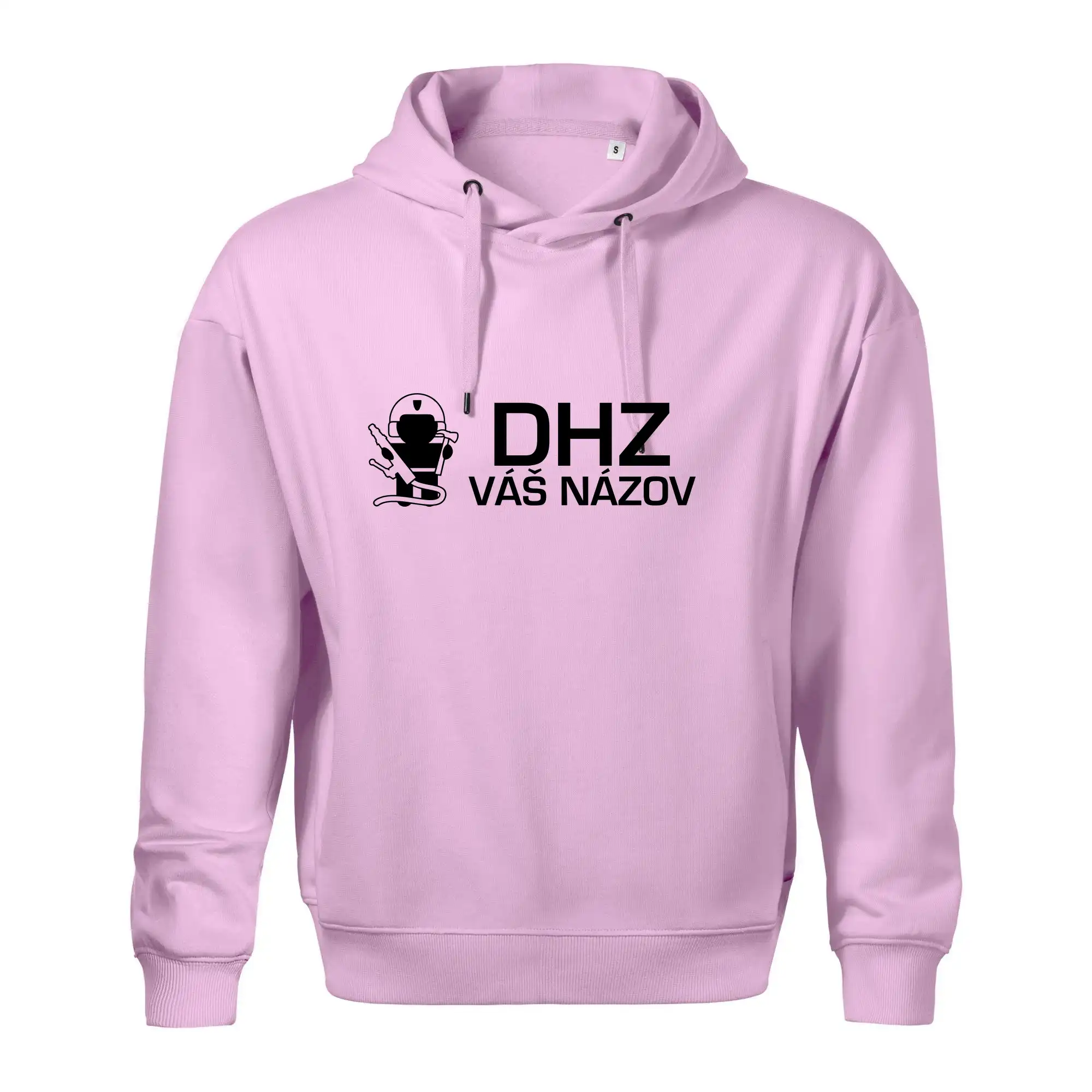 Originálne tričká pre hasičov - DHZ postavička - vlastný nápis - Oversized mikina pánska Moon - kratšia + širšia