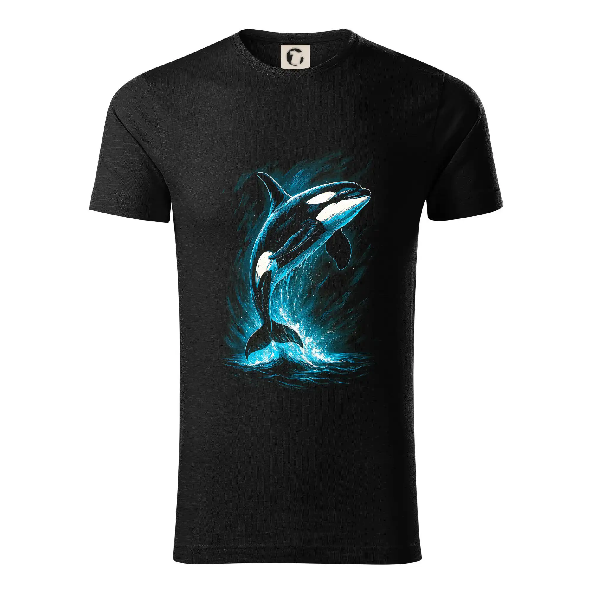 Tričká pre rybárov s potlačou - Obrázok Kosatka v skoku - Tričko z organickej bavlny