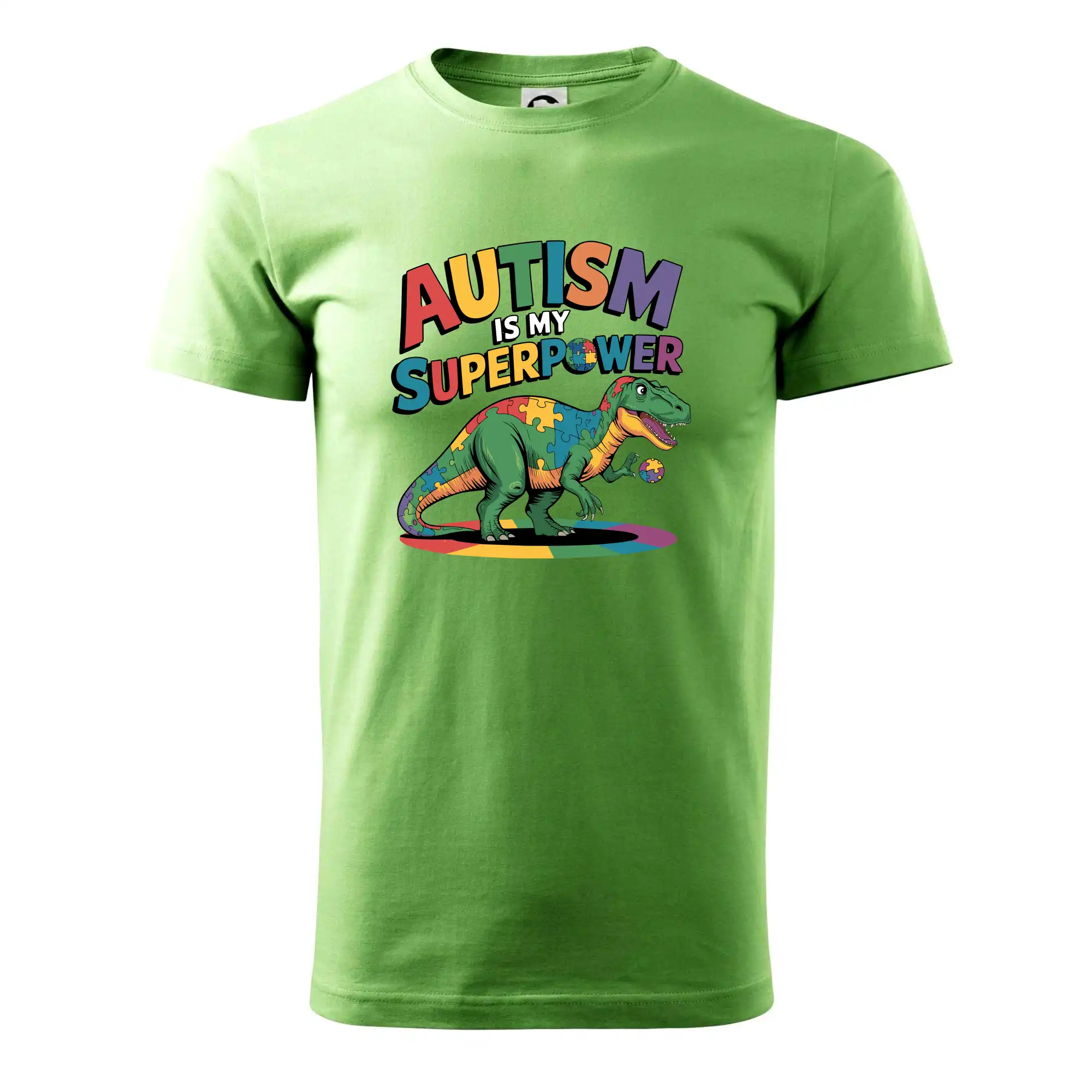 Tričká a mikiny pre autistov - Autism is my superpower dinosaurus - Pánske tričko nižšej gramáže