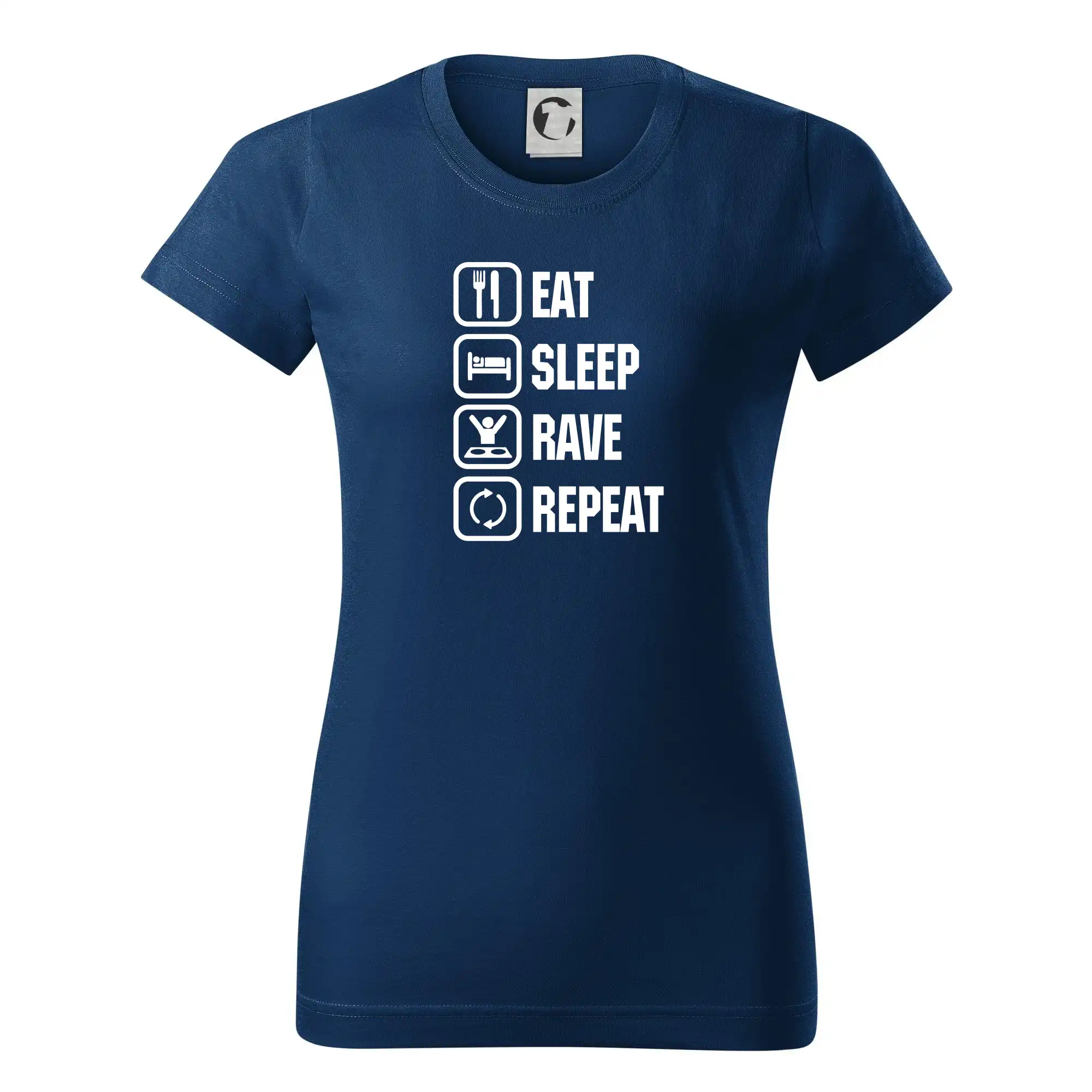 Eat sleep repeat - Eat sleep rave repeat - Dámske tričko basic - ľahko voľnejšie a dlhšie