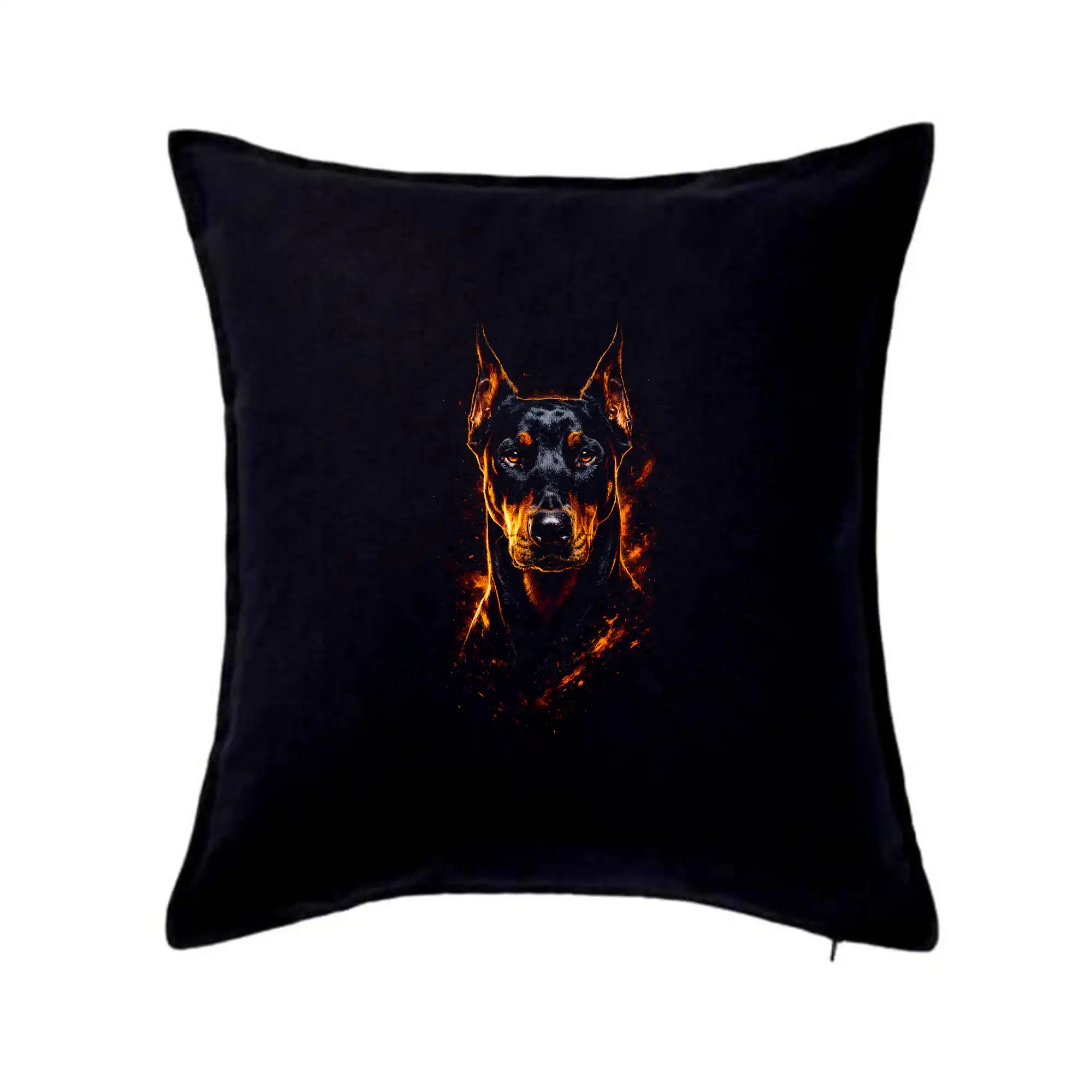 Ostatné psie plemená - Obrázok poltón Doberman hlava - Vankúš 50x50