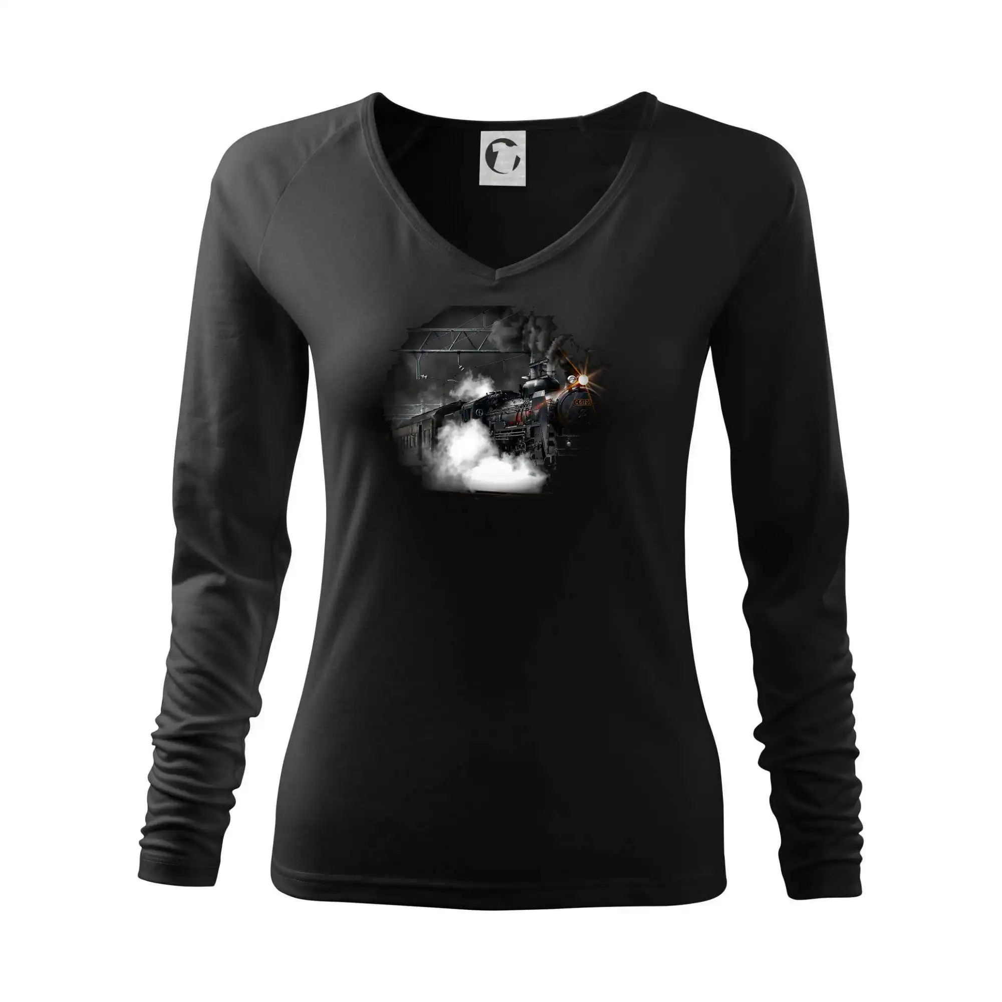 Tričká s vlakmi a autobusmi - Vlak na koľajisku - Tričko dámske Elegance