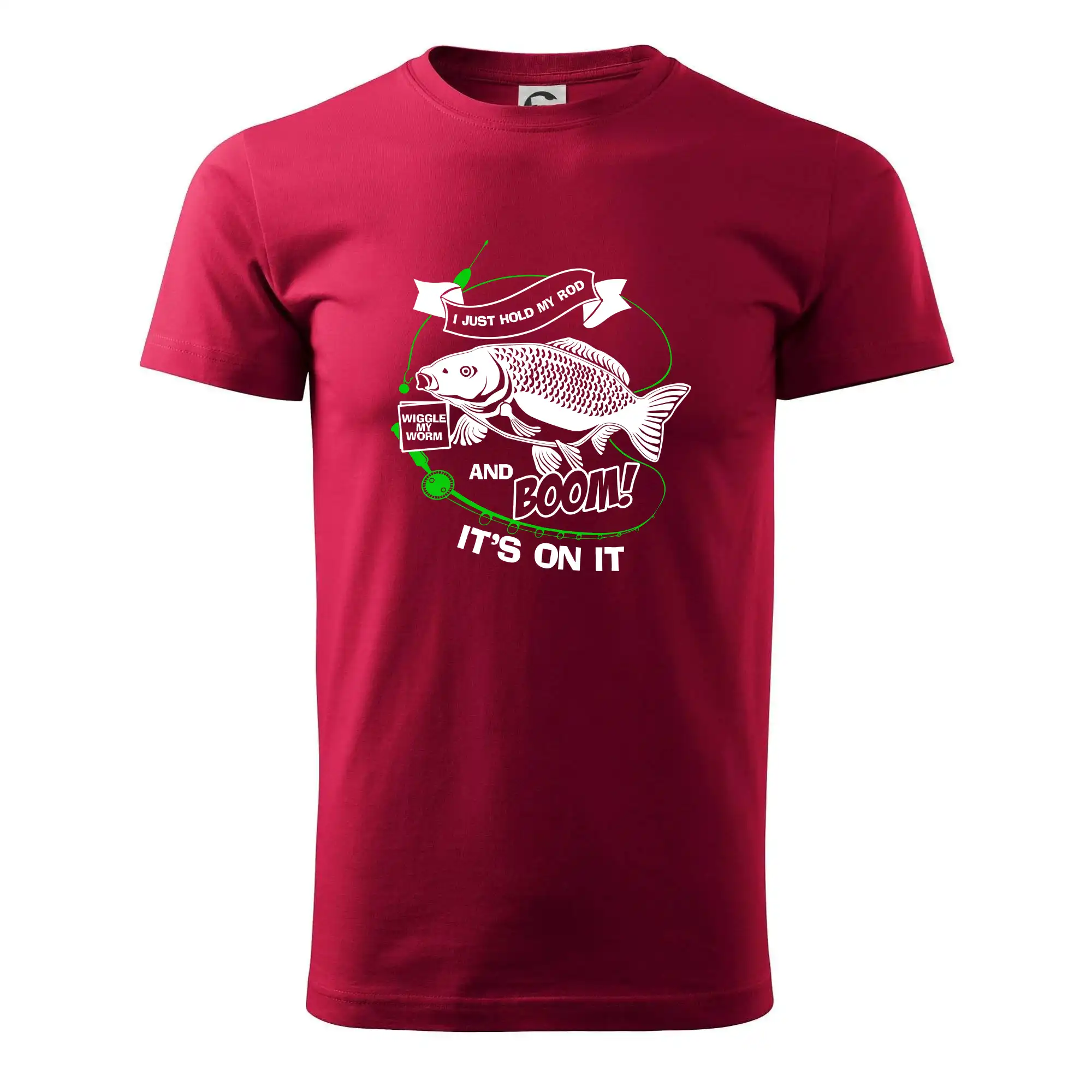 Tričká pre rybárov s potlačou - I Just hold My Rod - Pánske tričko nižšej gramáže