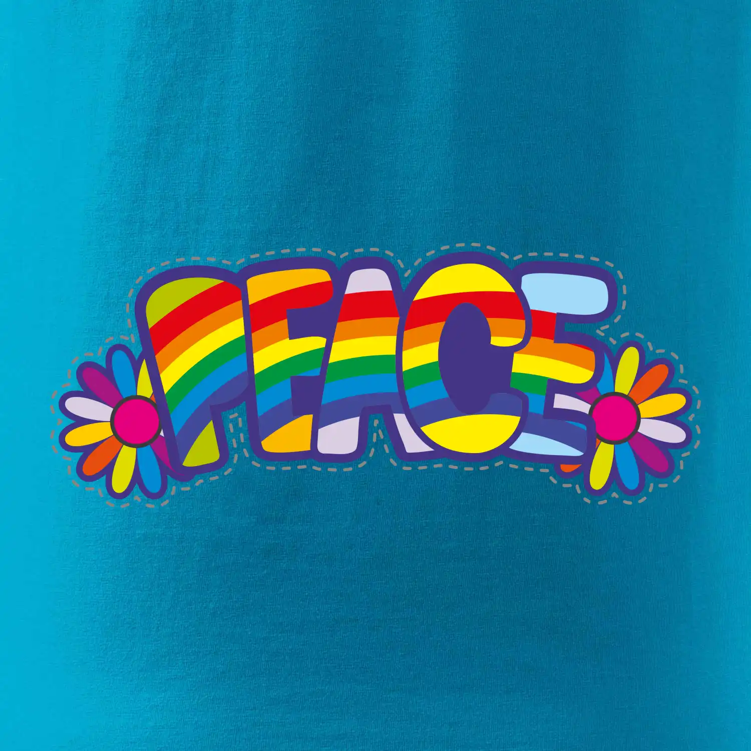 Peace nápis duhový