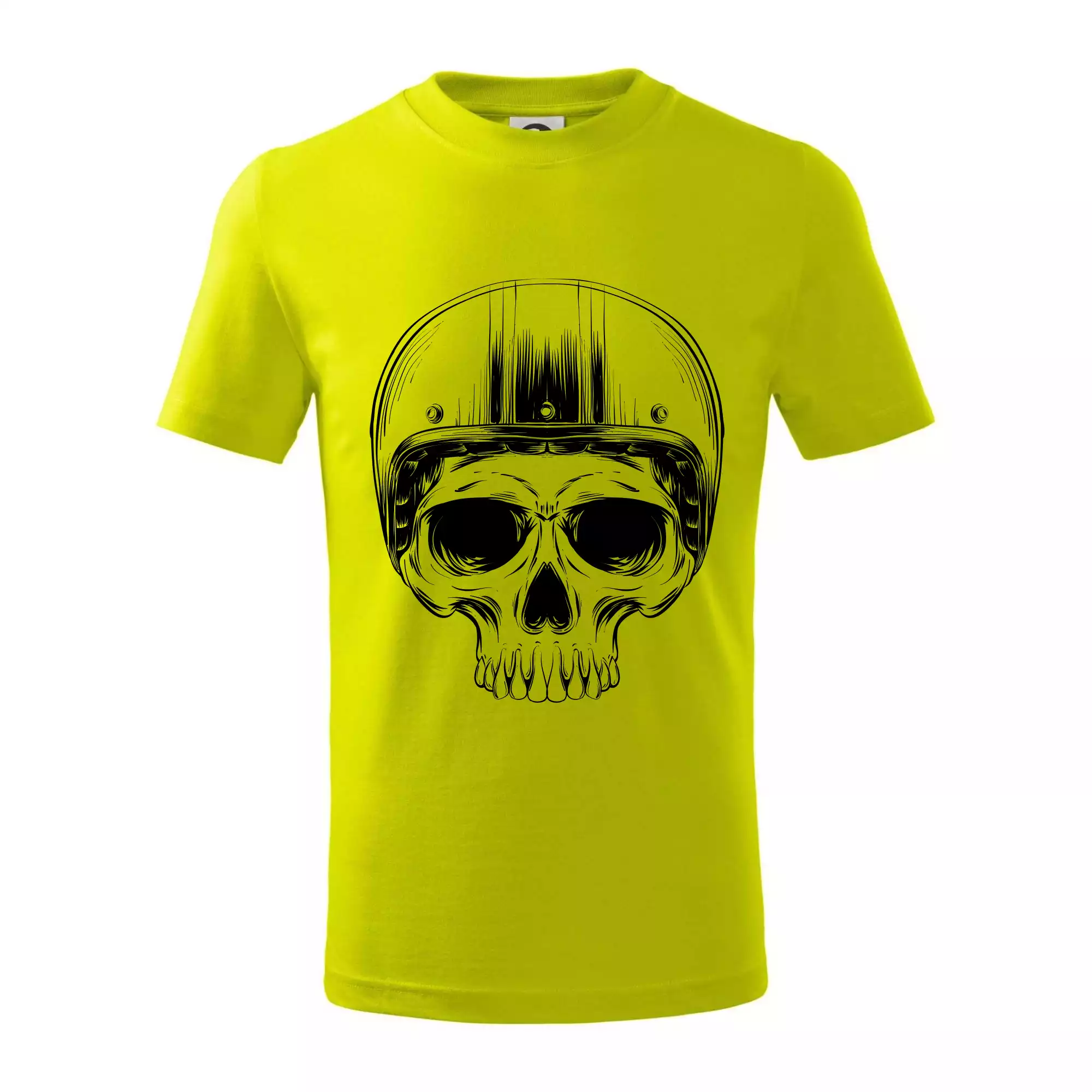 Motorkář lebka s kulatou hlavou