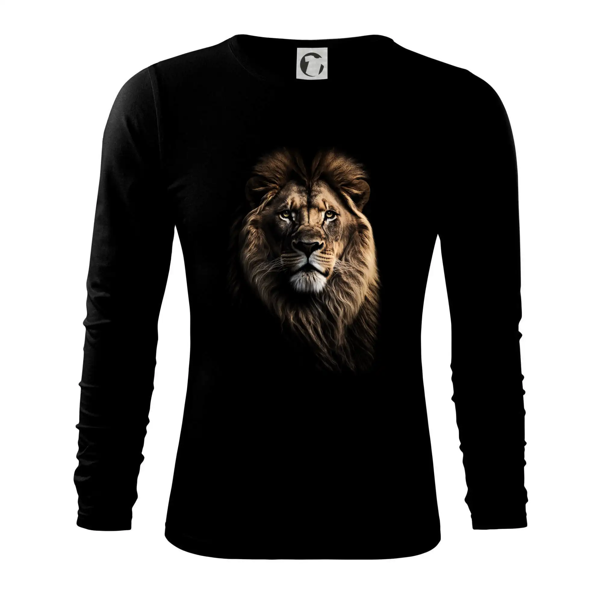 Tričká so zvieratami - Lev fotka - Tričko s dlhým rukávom FIT-T long sleeve