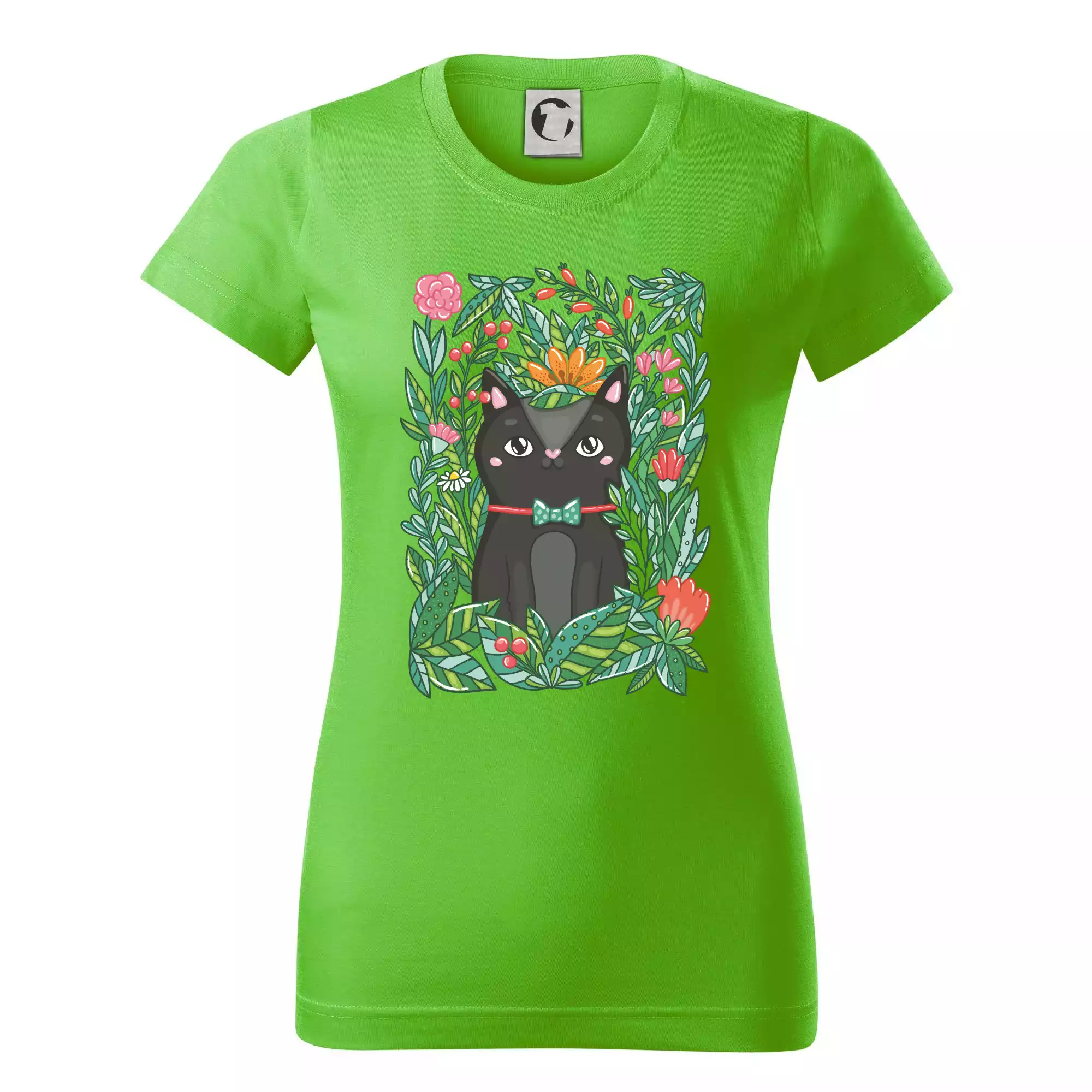 Kočka s květy malovaná