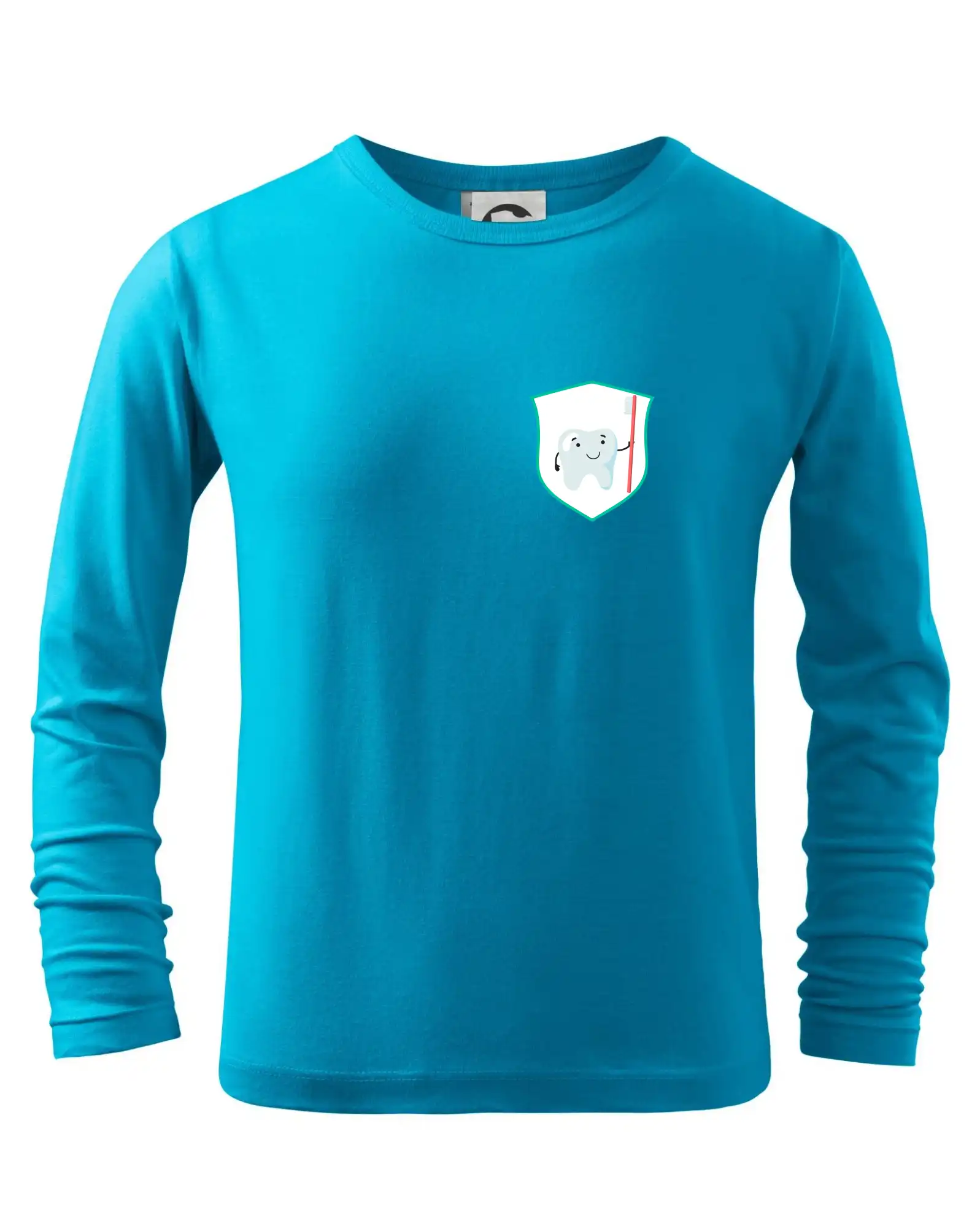 Tričká a mikiny pre zubárov - Zúbok na prsníku - zubná kefka - Tričko detské Long Sleeve