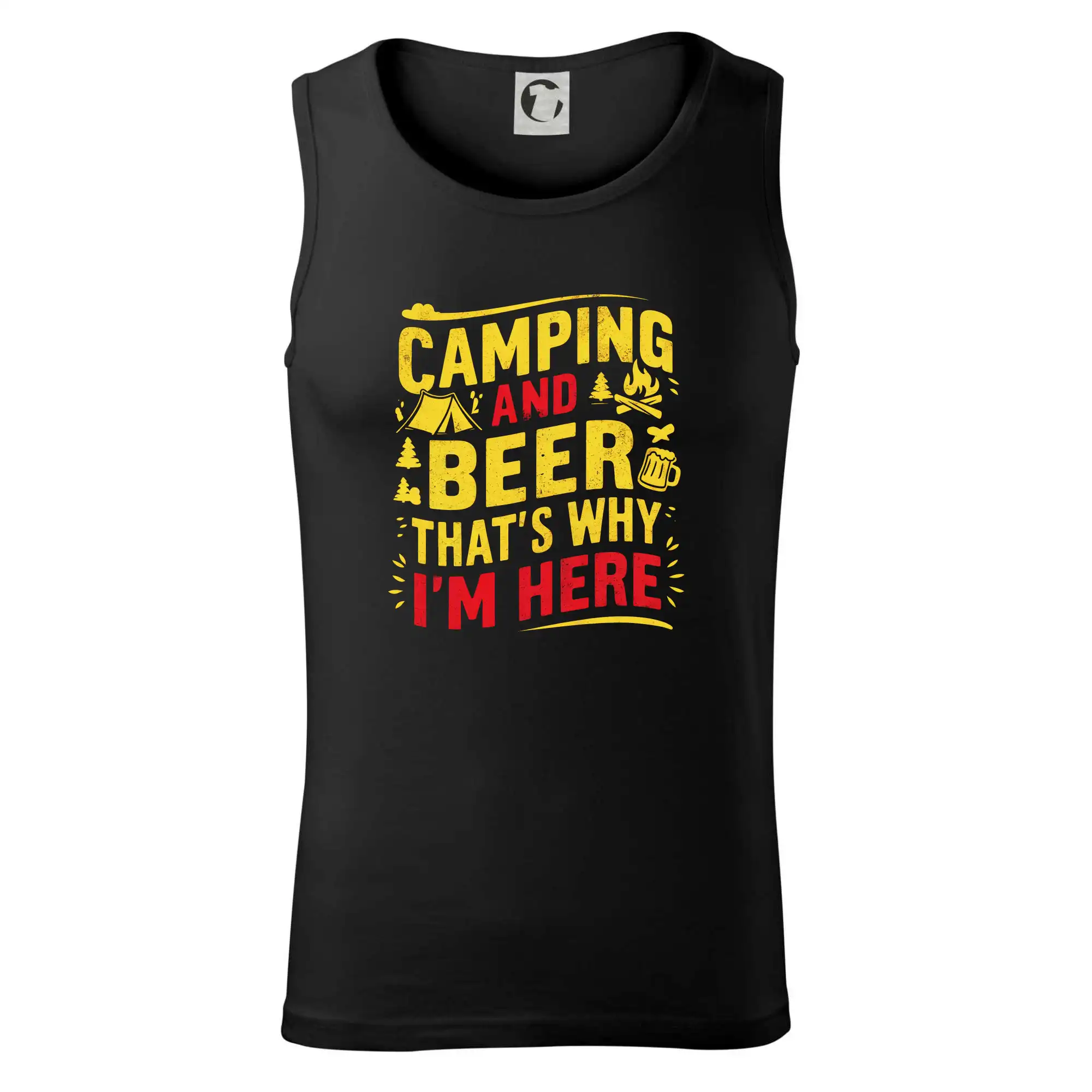 Vtipná tričká pre pivárov - Camping and beer - thats why iam here - Tielko pánske Core