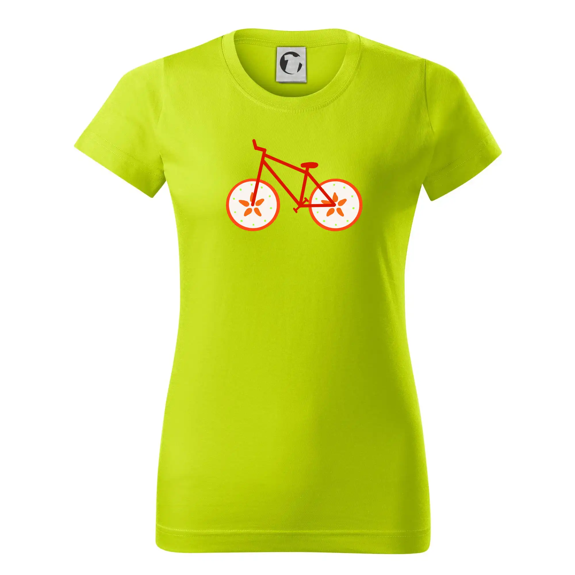 Tričko ako darček pre cyklistu - Bicykel Jablko (Moňas) - Dámske tričko basic - ľahko voľnejšie a dlhšie