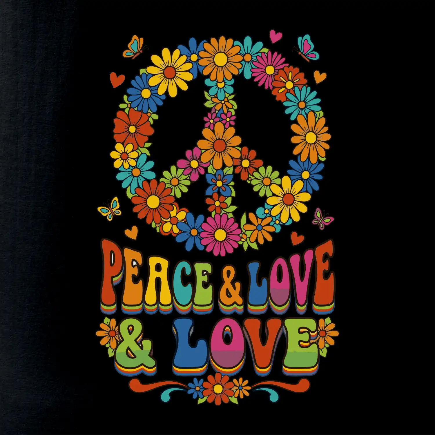 Peace and love - na výšku s květy