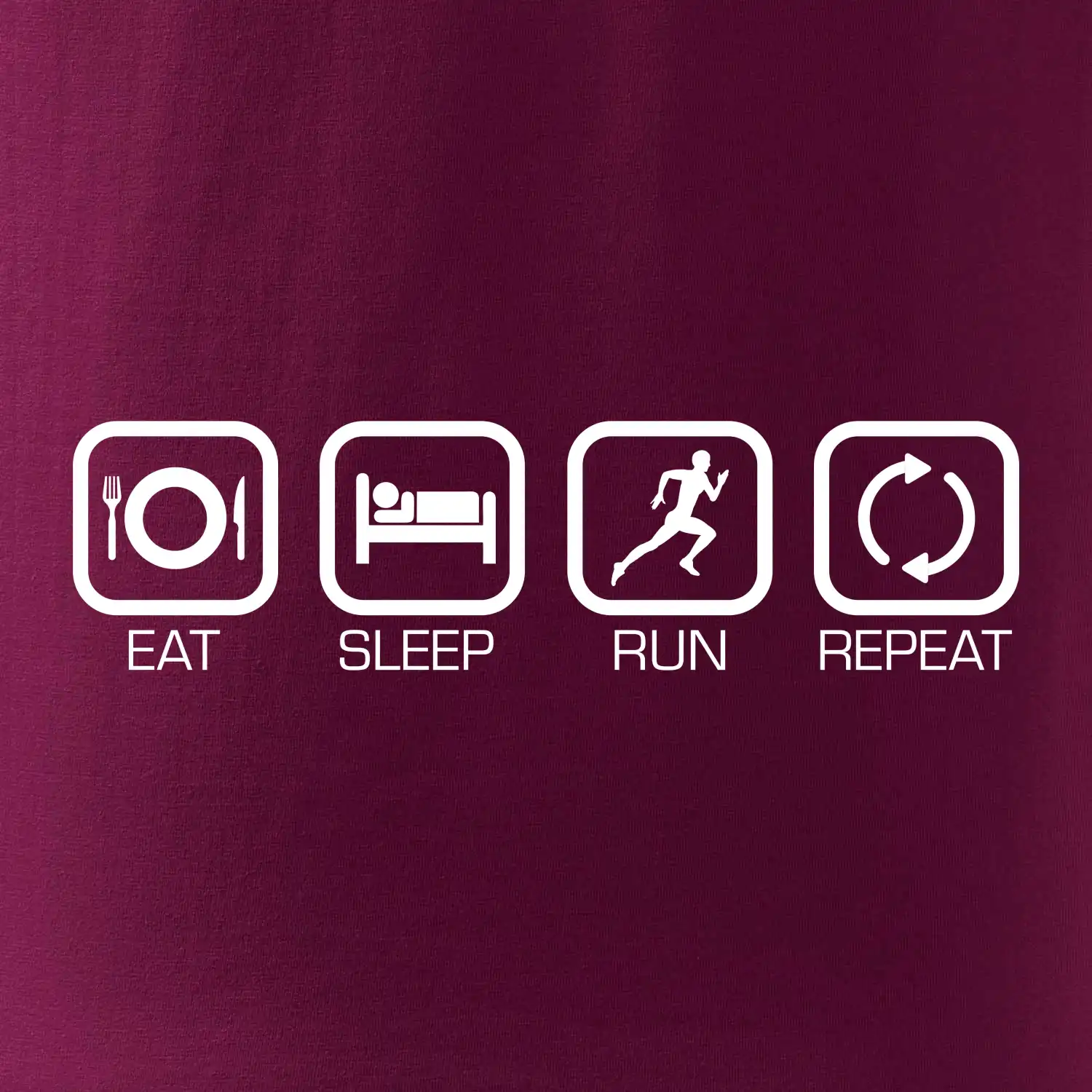 Eat sleep run repeat v řadě