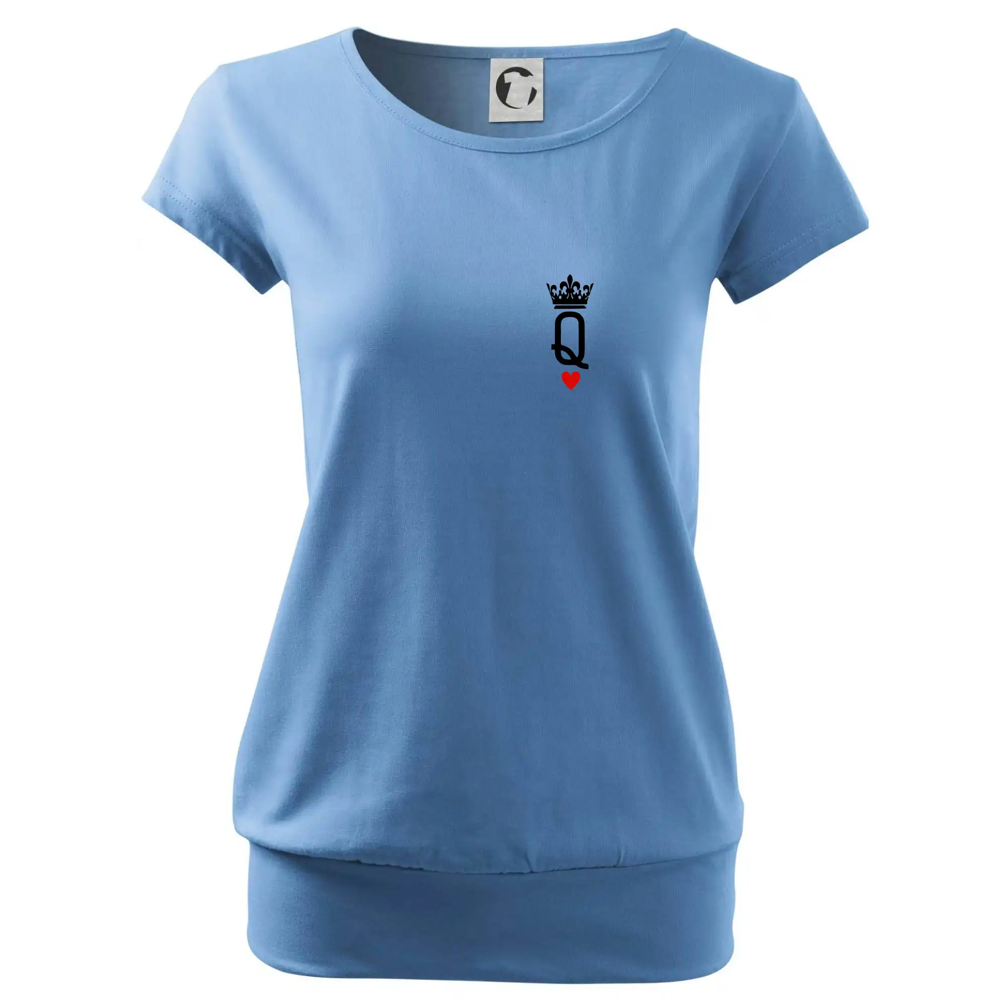 Tričká pre zamilovaných - King & Queen logo na prso - Voľné tričko city