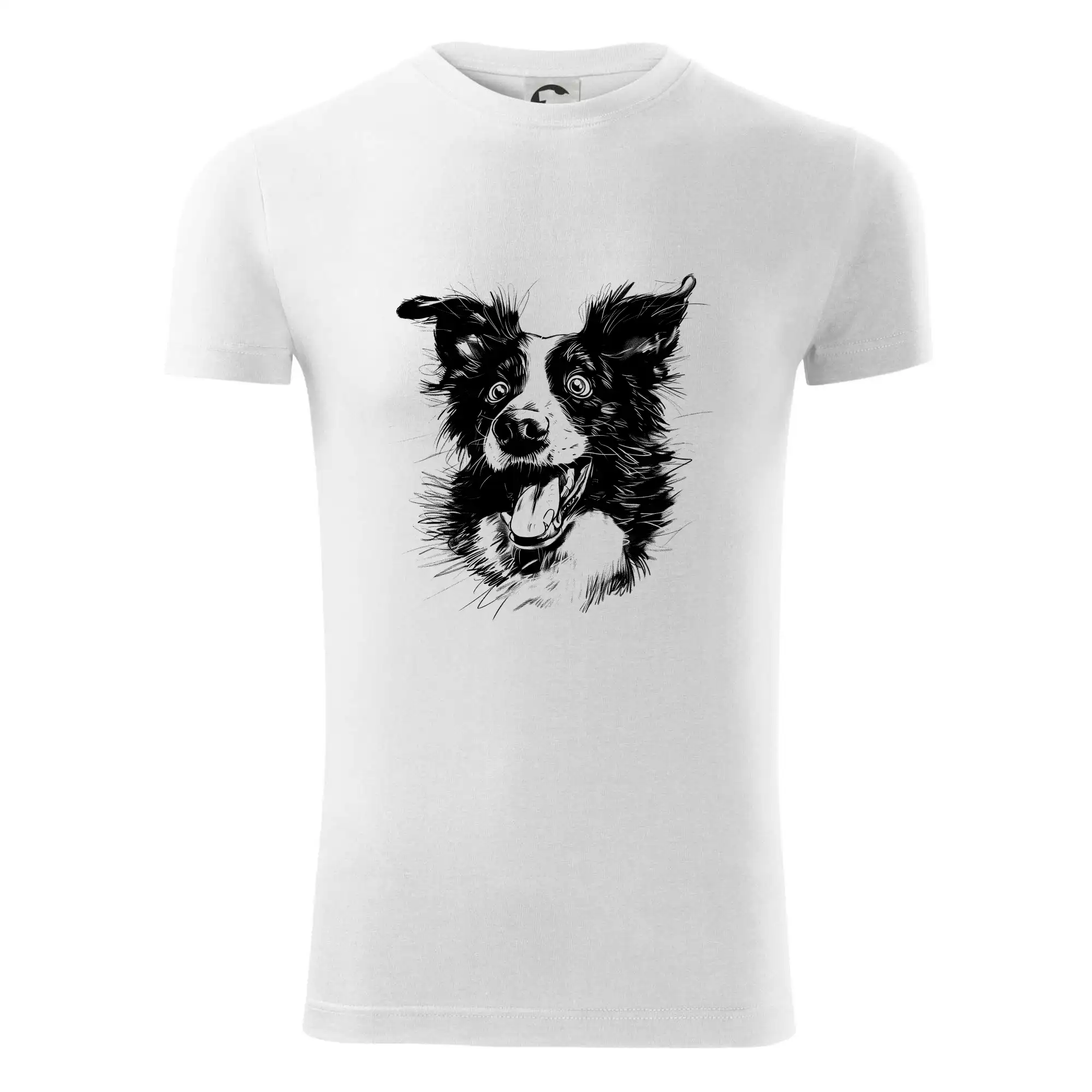 Černobílá karikatura Border kolie