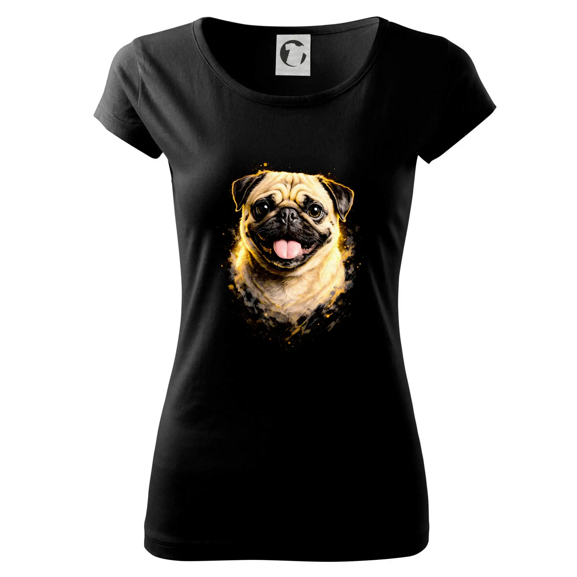 Mops na tričku - Obrázok poltón Mops - Dámske tričko Pure