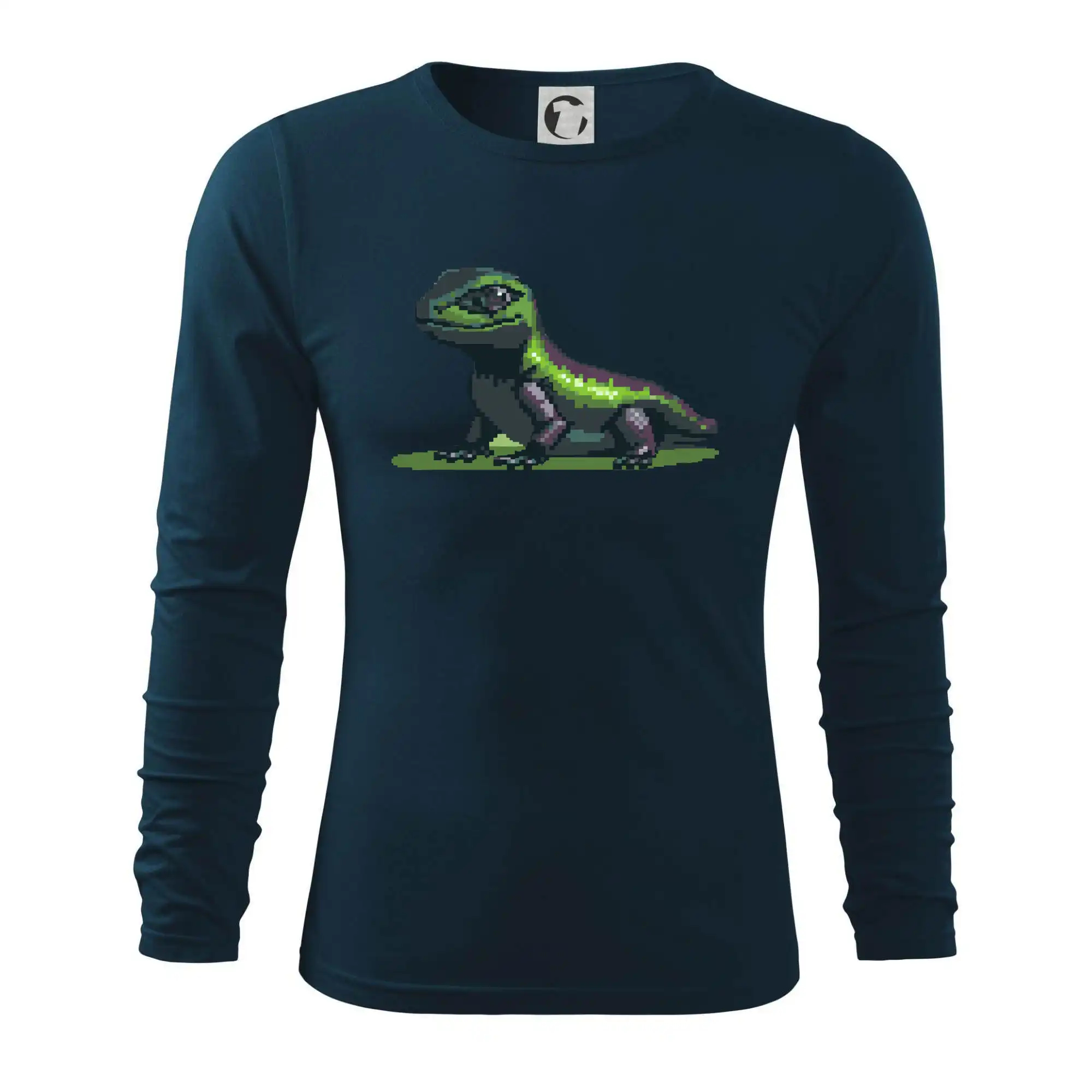 Tričká so zvieratami - Leguán pixel - Tričko s dlhým rukávom FIT-T long sleeve
