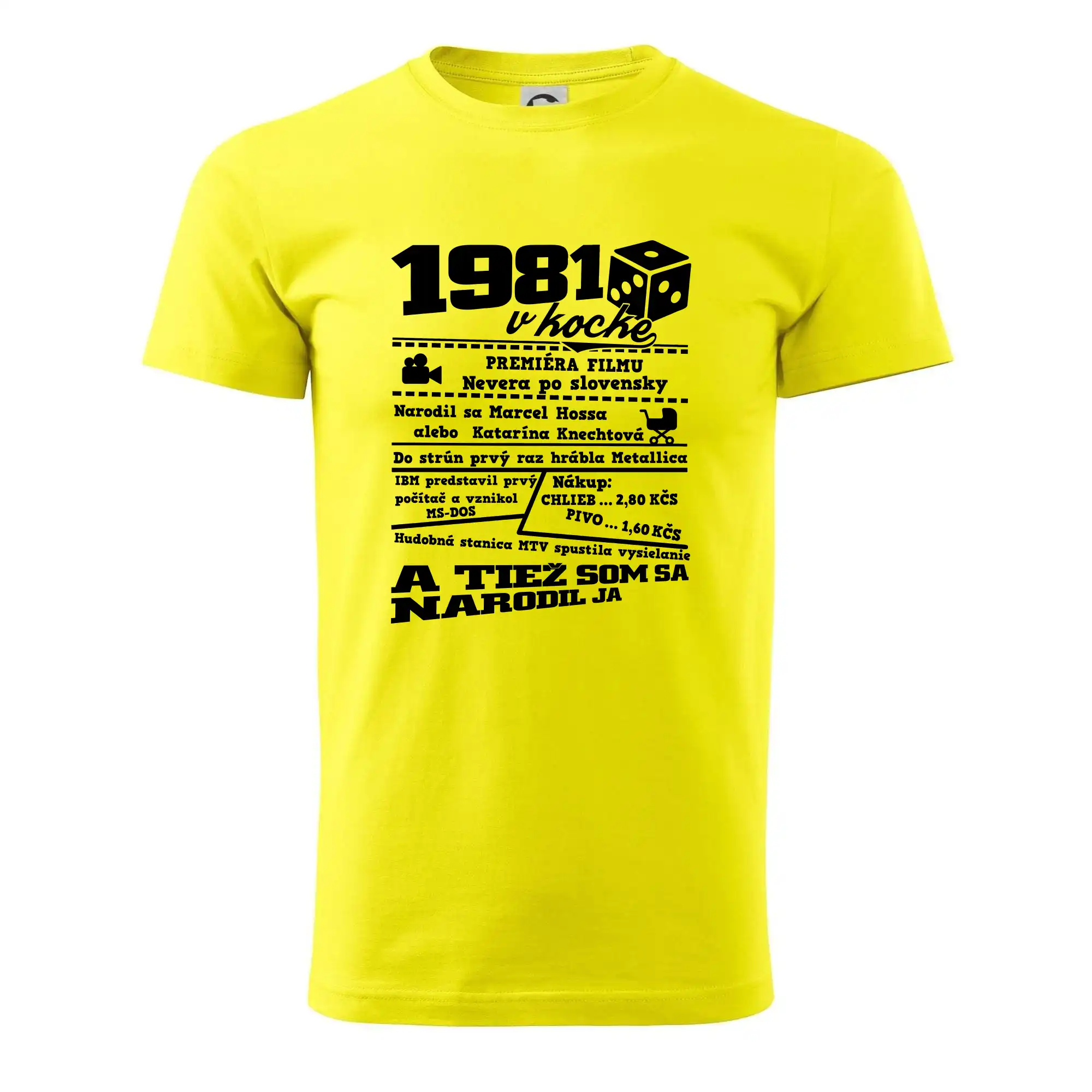 Trička s ročníkom 1981 - 1981 v kocke - Pánske tričko nižšej gramáže