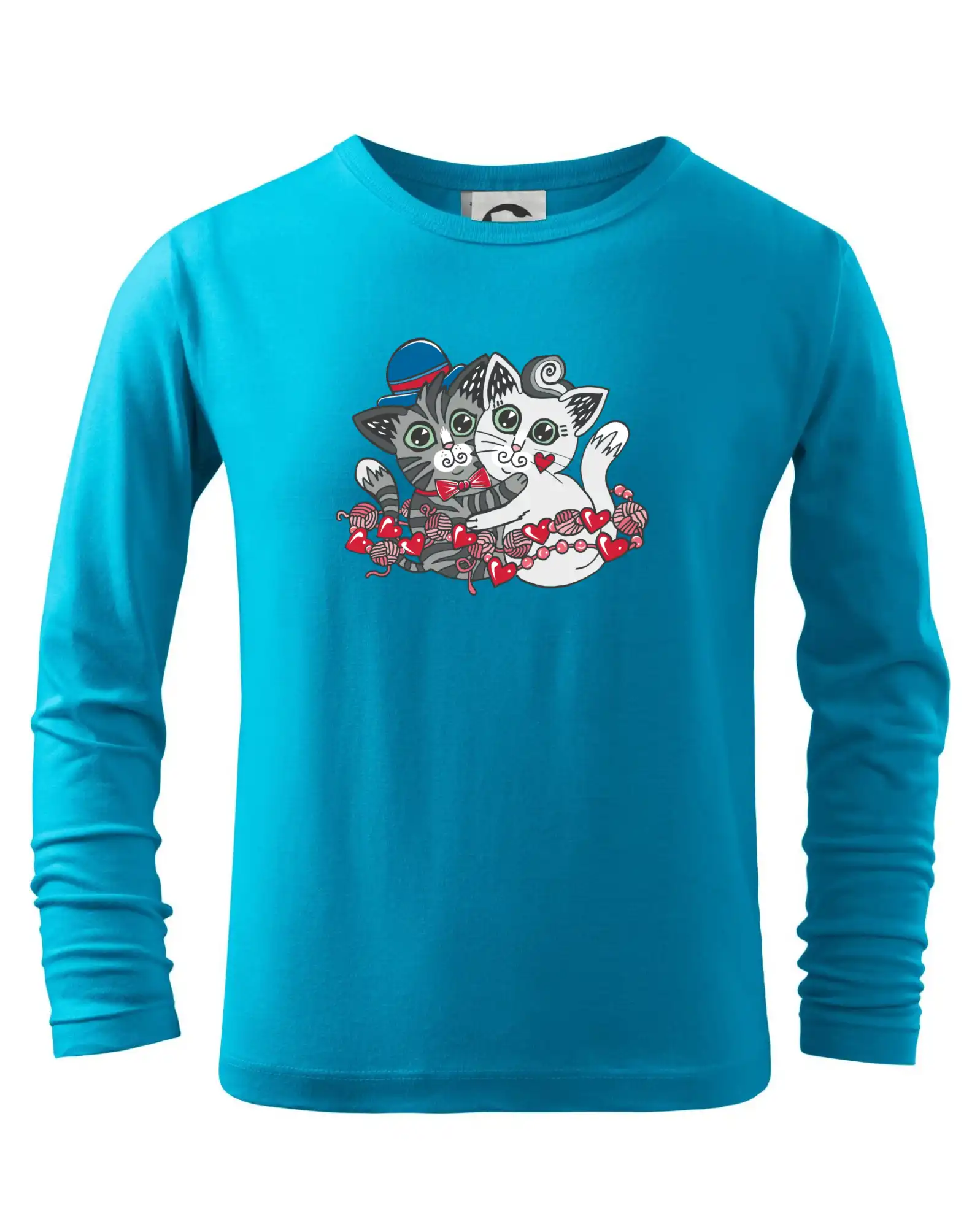 Vtipná tričká s mačkou - Mačky v objatí (Pecka design) - Tričko detské Long Sleeve