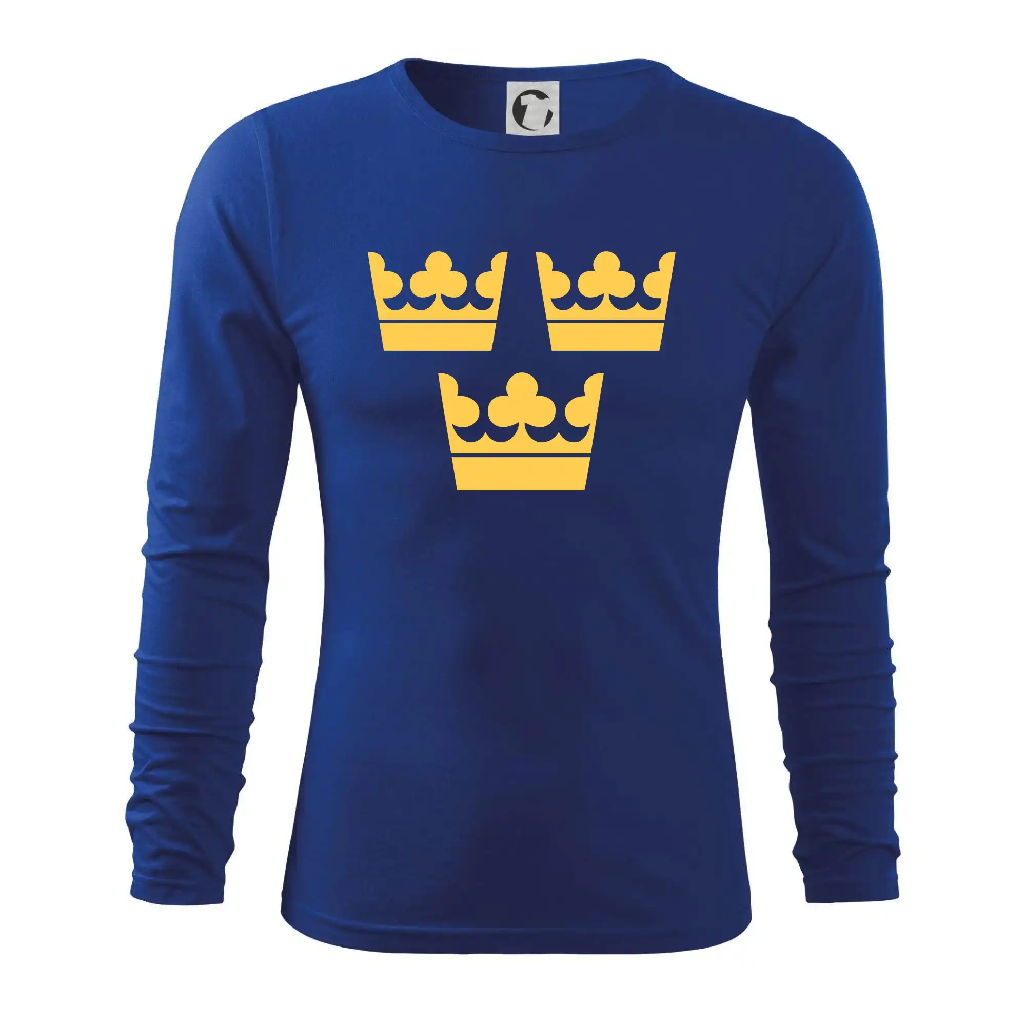 Tričká pre futbalistov - Švédske koruny 3x veľké žlté - Tričko s dlhým rukávom FIT-T long sleeve