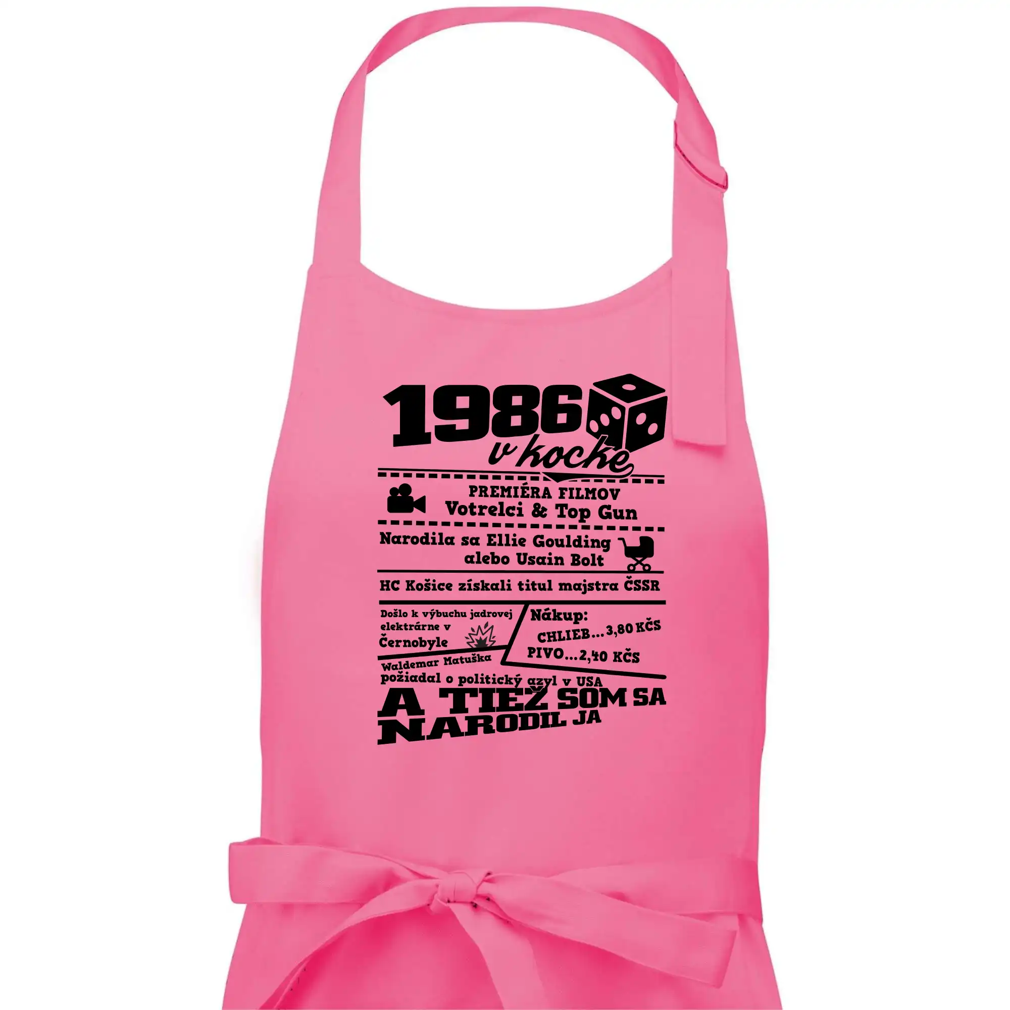 Trička s ročníkom 1986 - 1986 v kocke - Pánska zástera na varenie