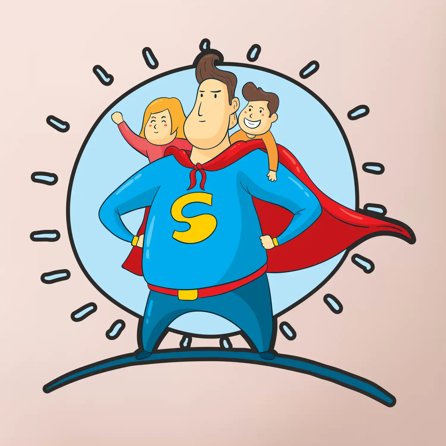 Táta superman - holka a kluk