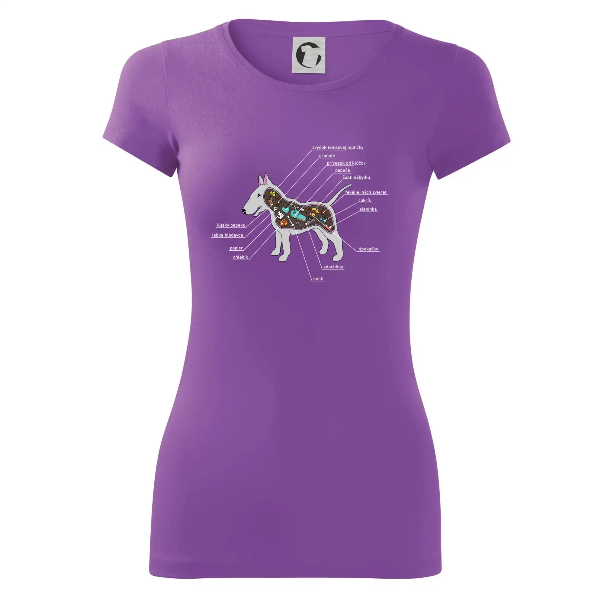 Ostatné psie plemená - Tajomstvo bulteriéra s popisom (Pecka Design) - Dámske tričko Glance - Priliehavejší strih
