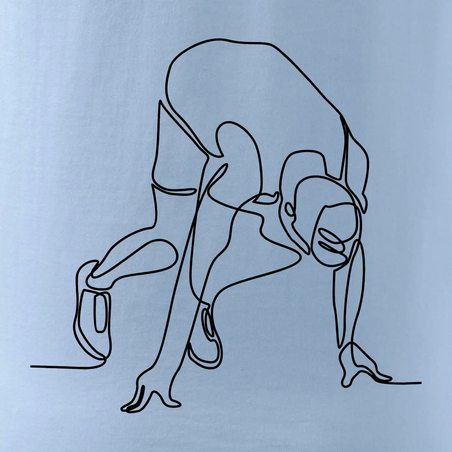 Běžec na startu jedním tahem