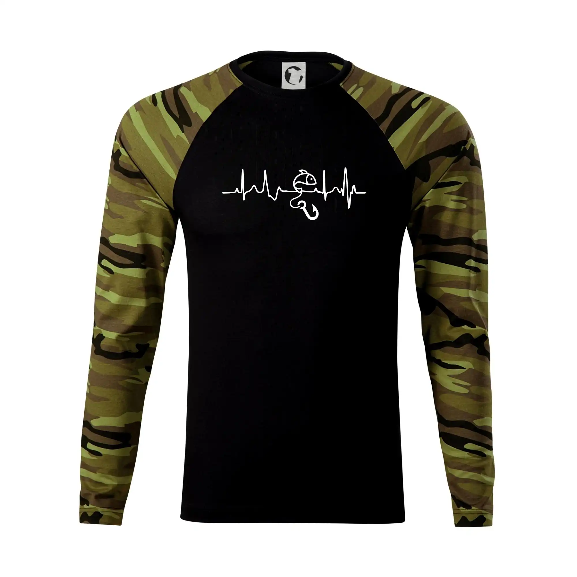 Tričká pre rybárov s potlačou - Ekg rybárčenie - Camouflage LS