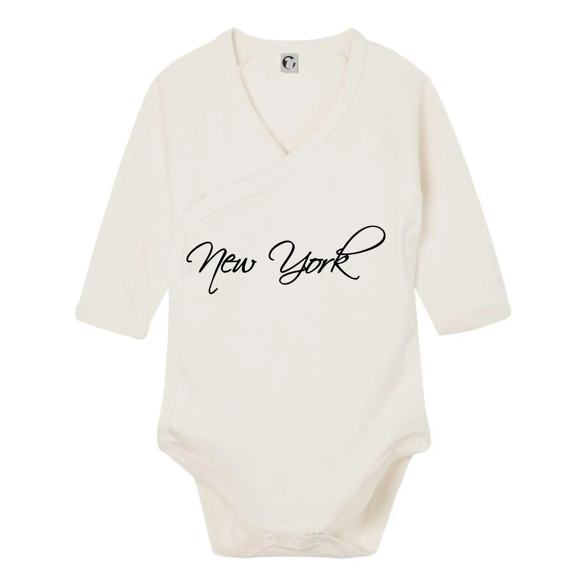 Tričká USA - New York nápis písacím - Body zavinovacie s dlhým rukávom