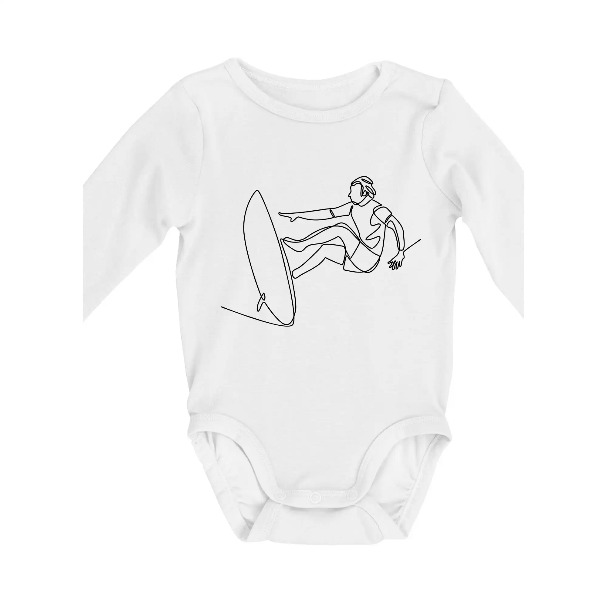 Surfař na vlně jedním tahem