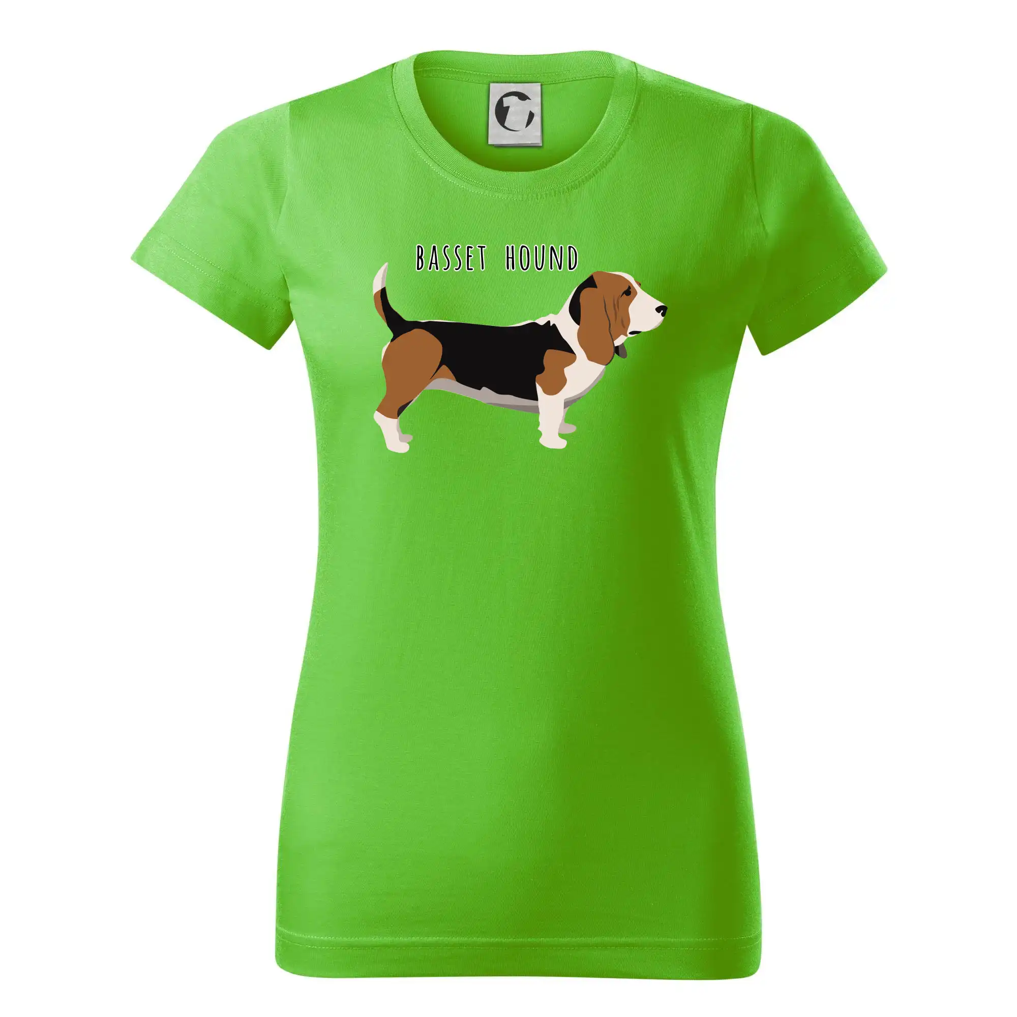 Baset na tričku - Basset hound pes s nápisom - Dámske tričko basic - ľahko voľnejšie a dlhšie
