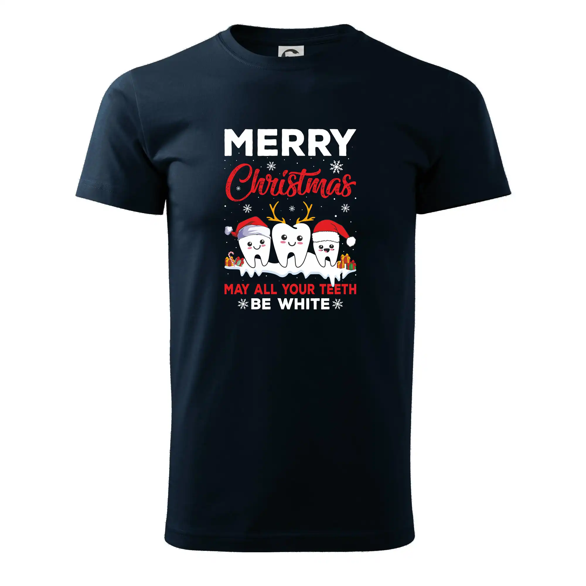 Vianočné tričká - Merry Christmas teeth be white - Pánske tričko nižšej gramáže