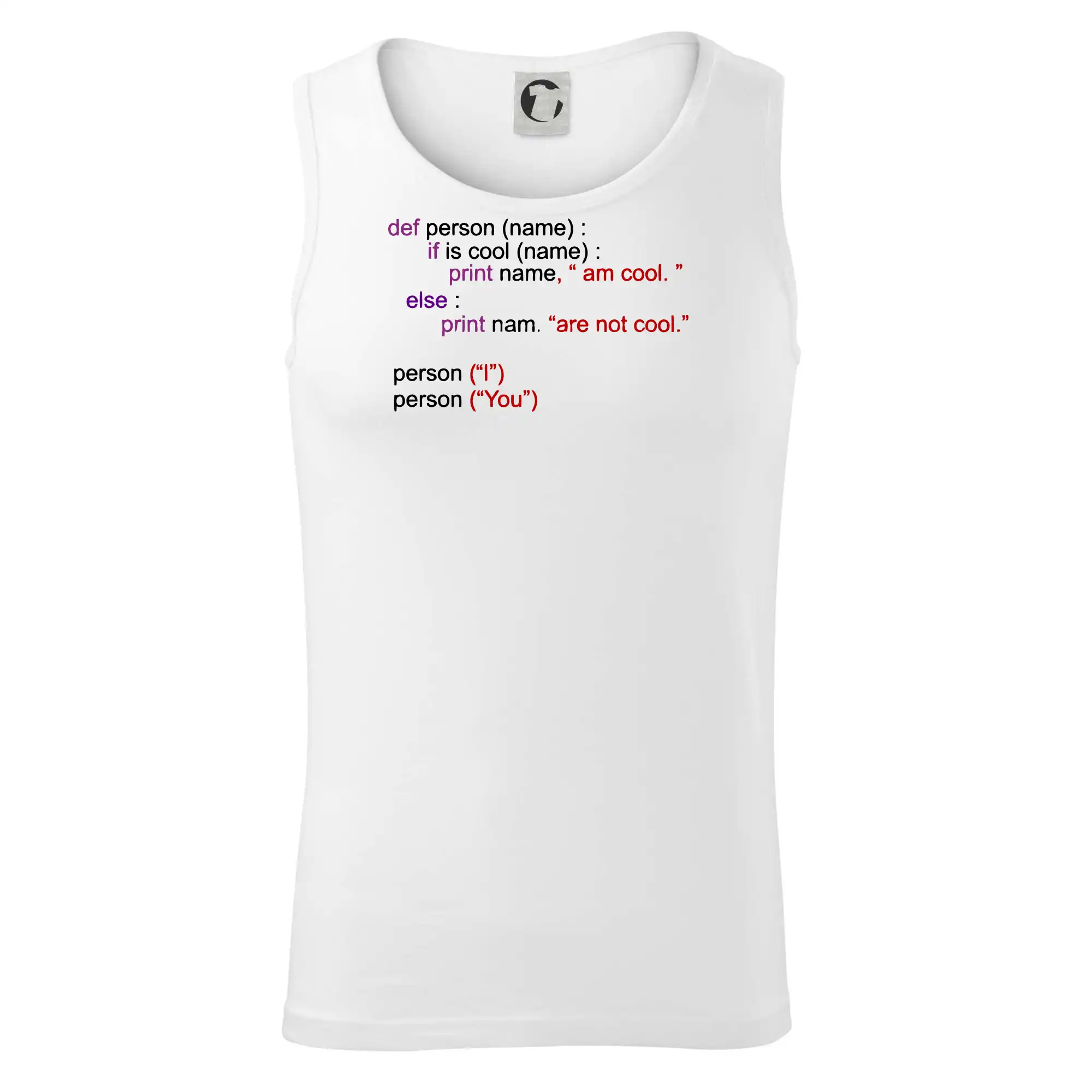 Tričká pre ajťákov - Python I am cool, You are not cool - Tielko pánske Core