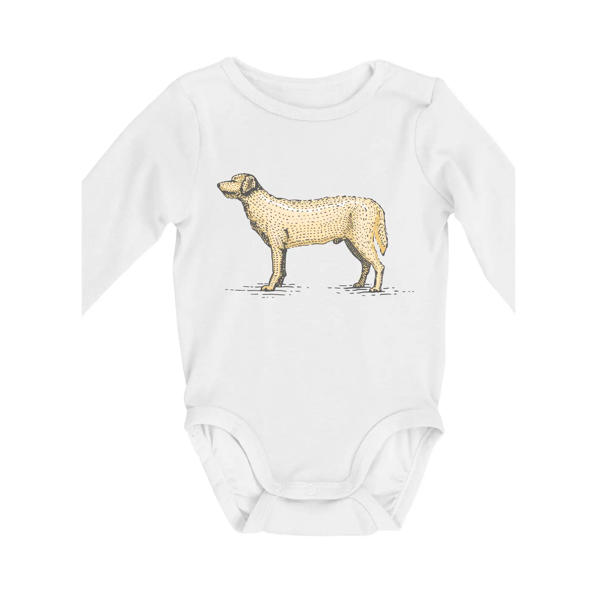 Labrador - Vintage Labrador - Body dojčenské s dlhým rukávom