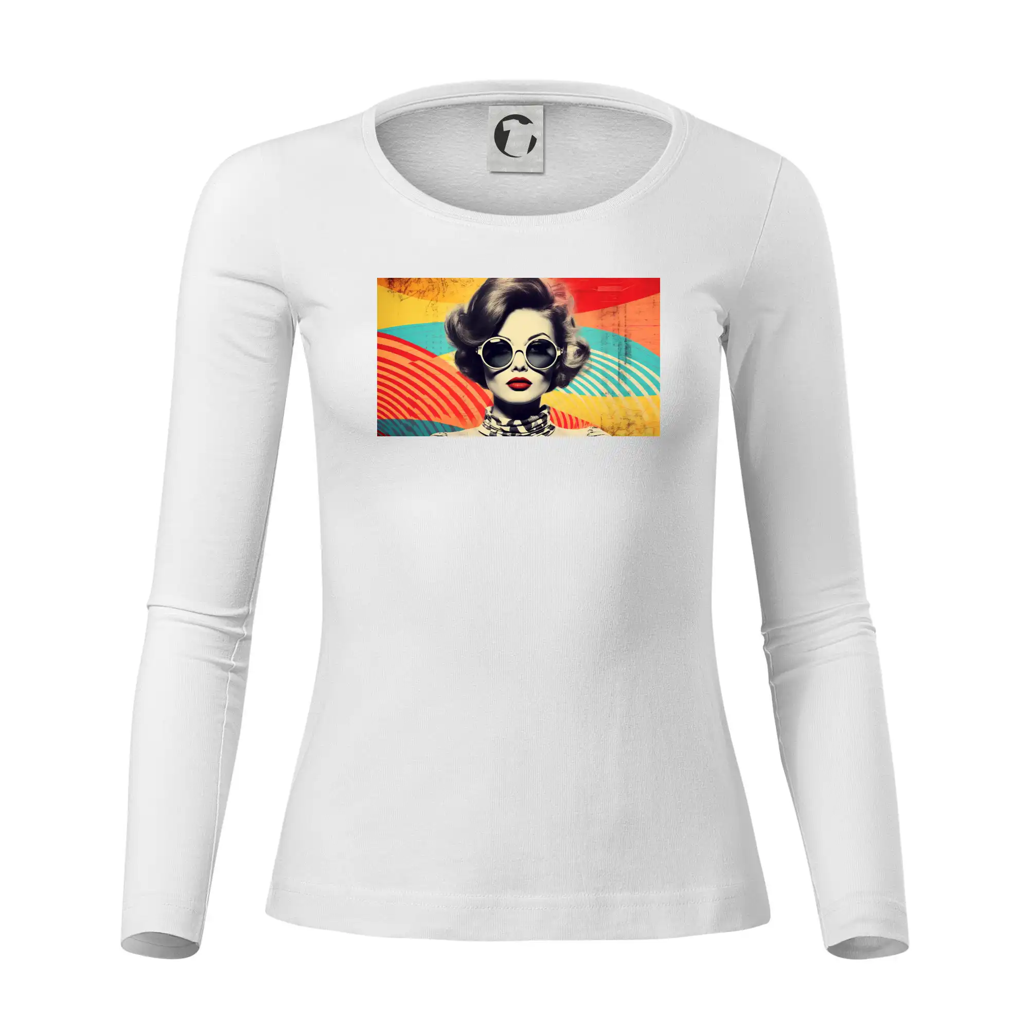 Grafické tričká - Retro žena - Dámske tričko FIT-T LS - zužené