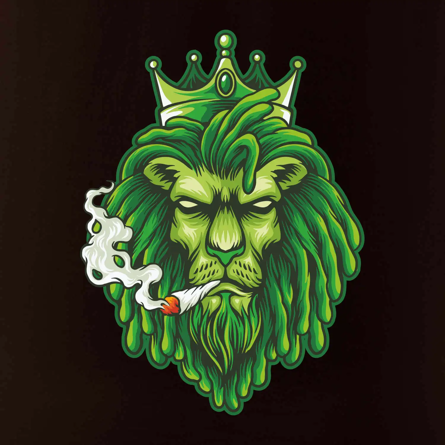 Zhulený lev zelený