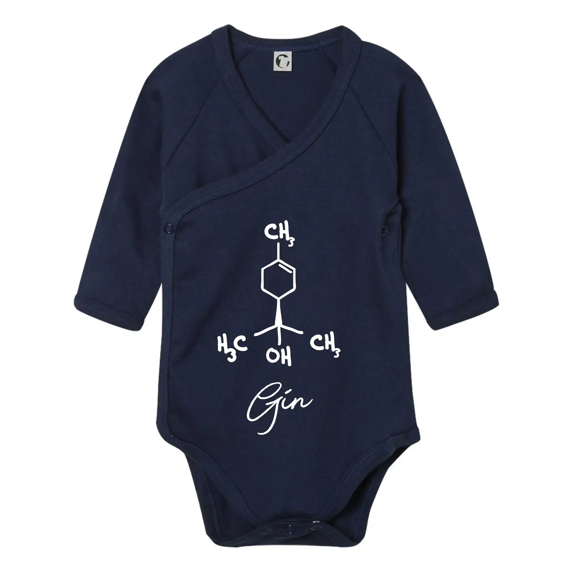 Vtipná tričká s motívmi pitie - ostatné - Barová chémia - gin - Body zavinovacie s dlhým rukávom